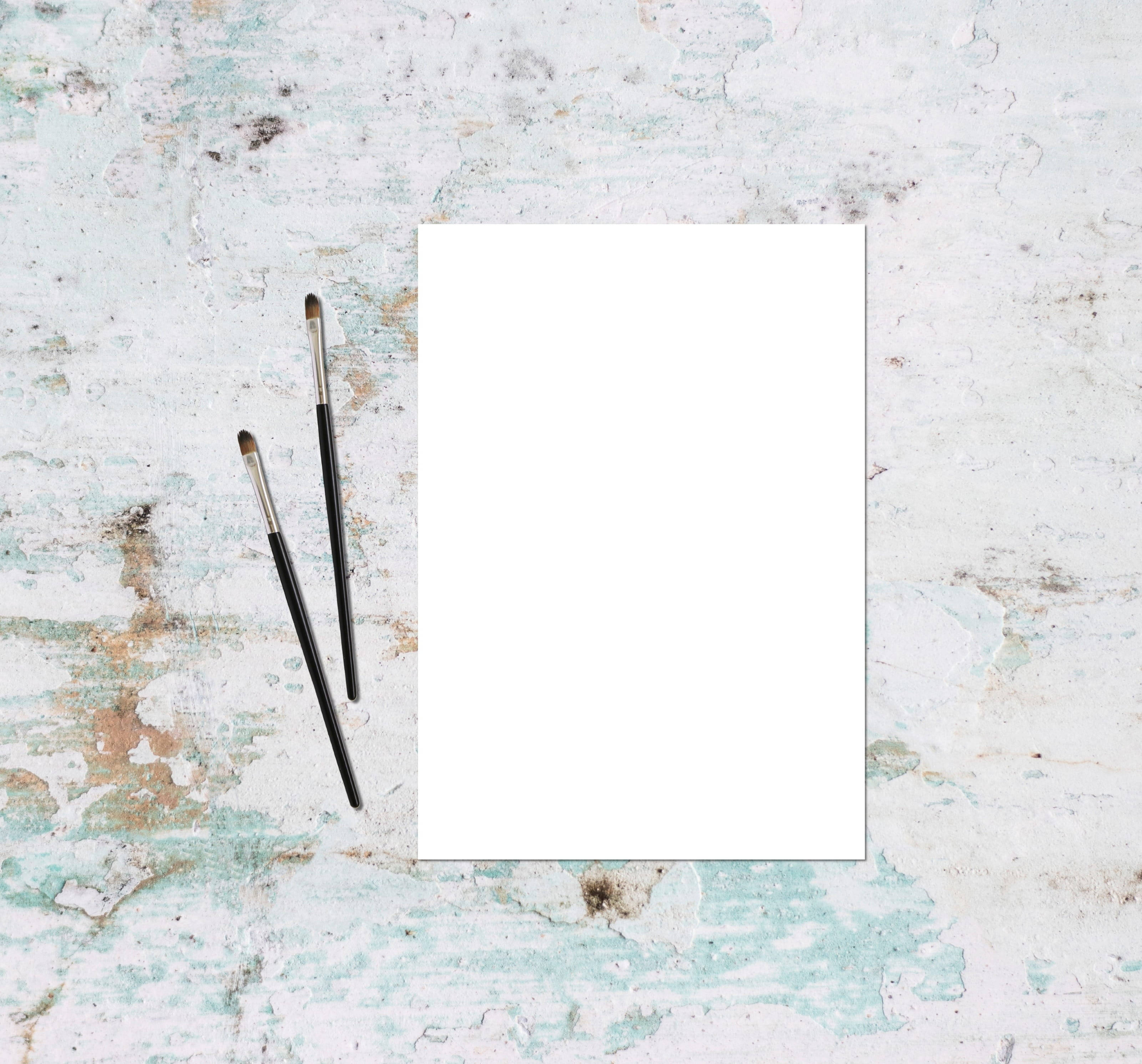 Blogging Backdrop With Paintbrush And Paper Background