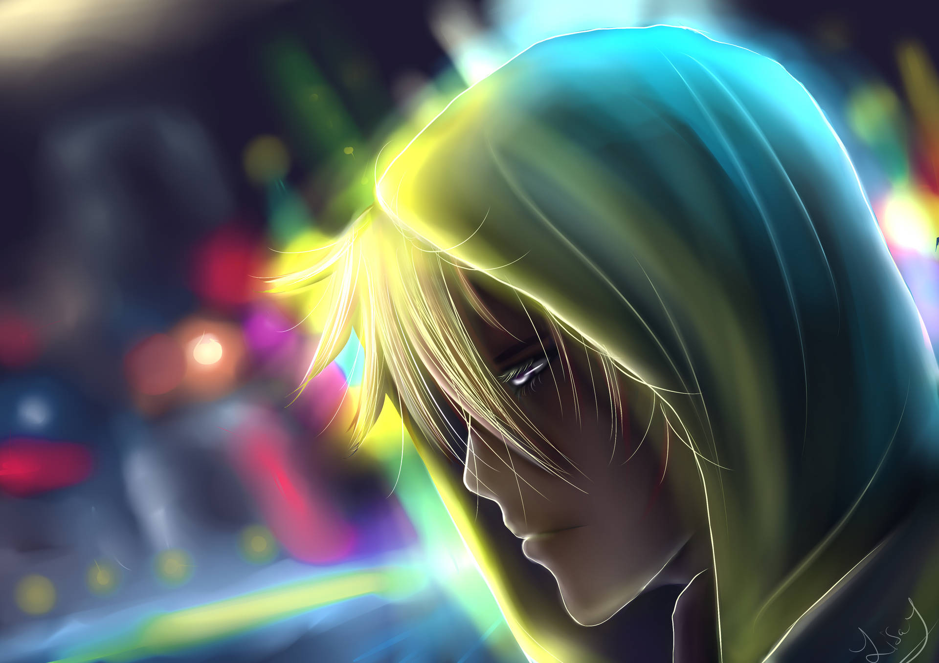 Blonde Anime Boy Sad Aesthetic Background