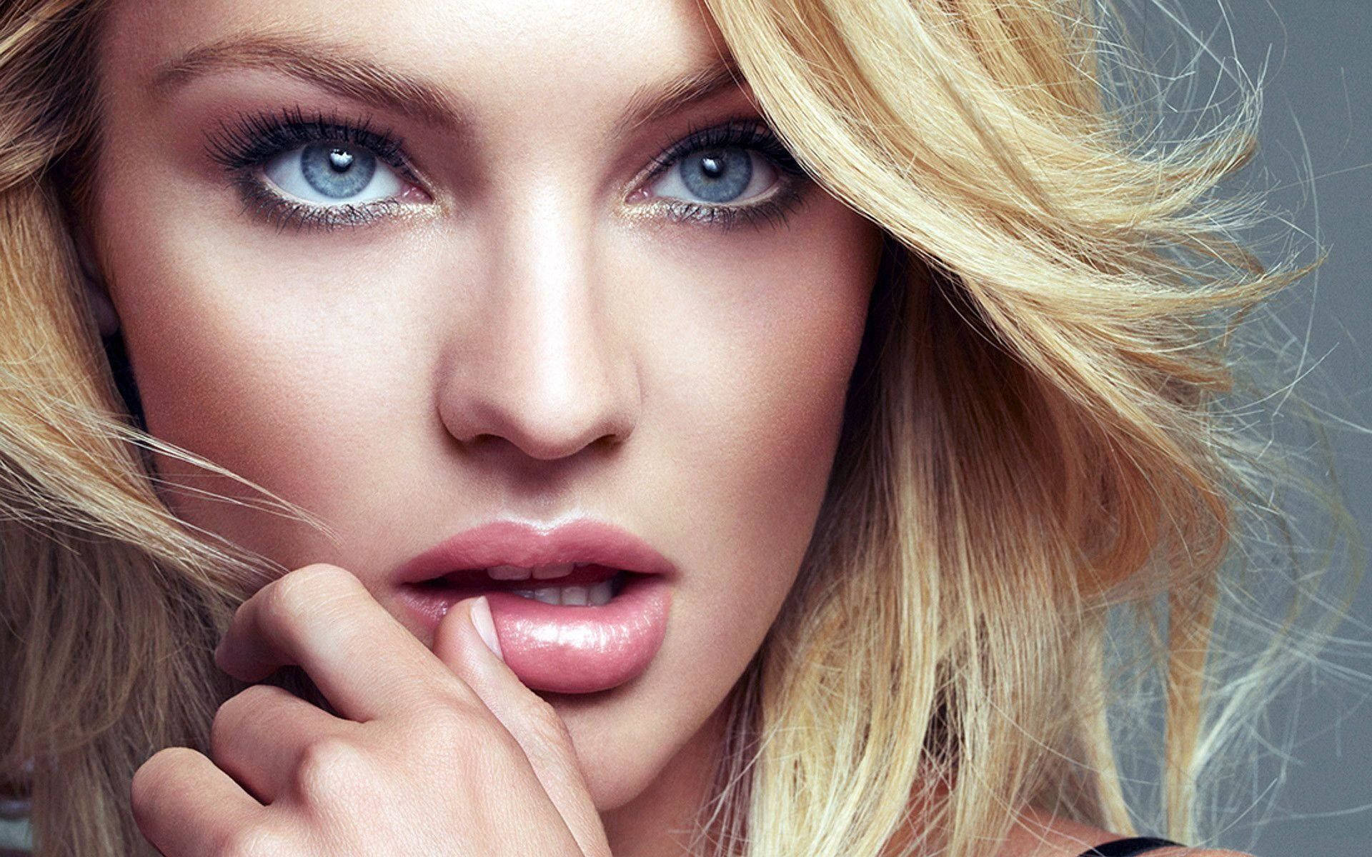 Blonde Blue-eyed Woman Face