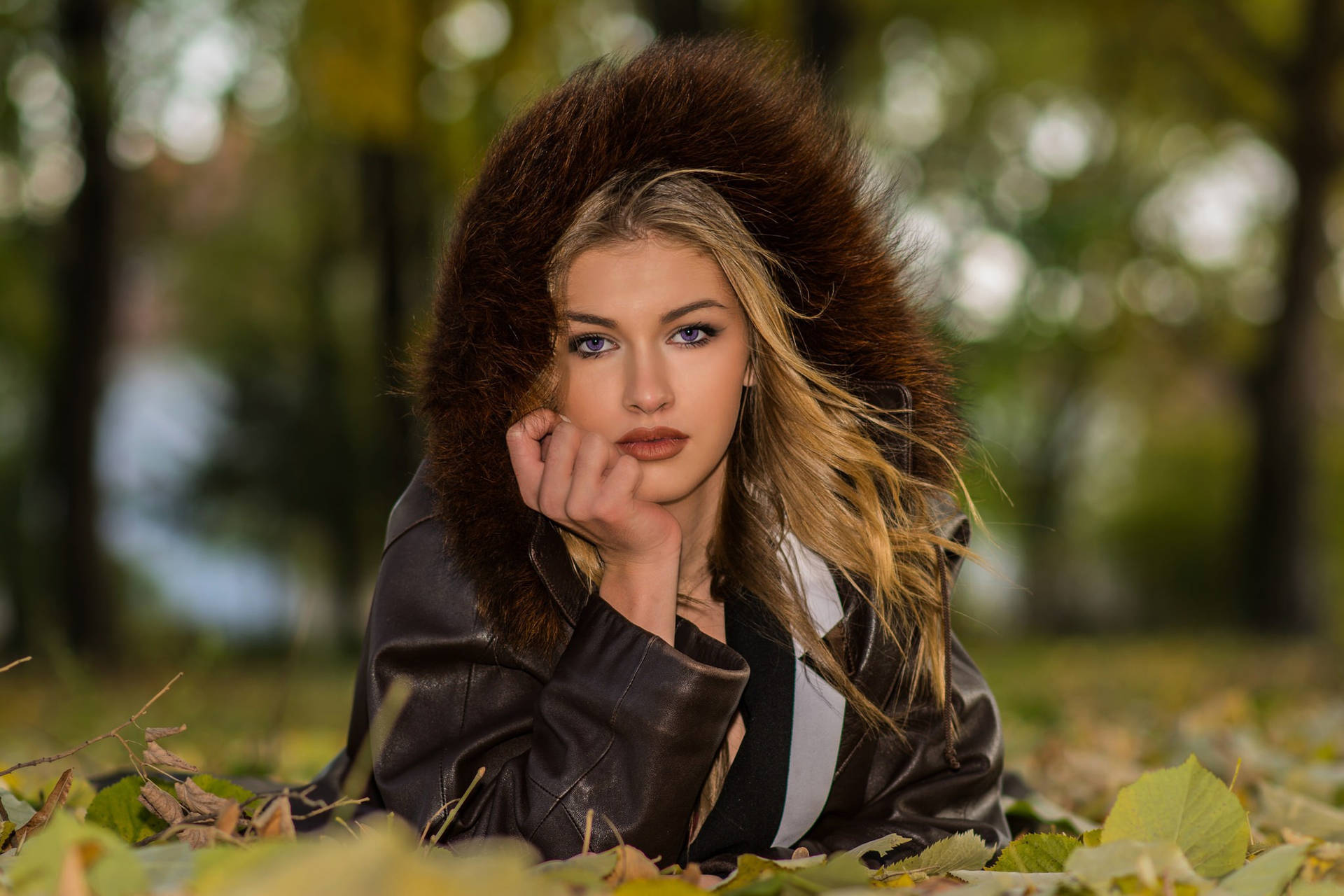 Blonde Female Model Winter Clothes