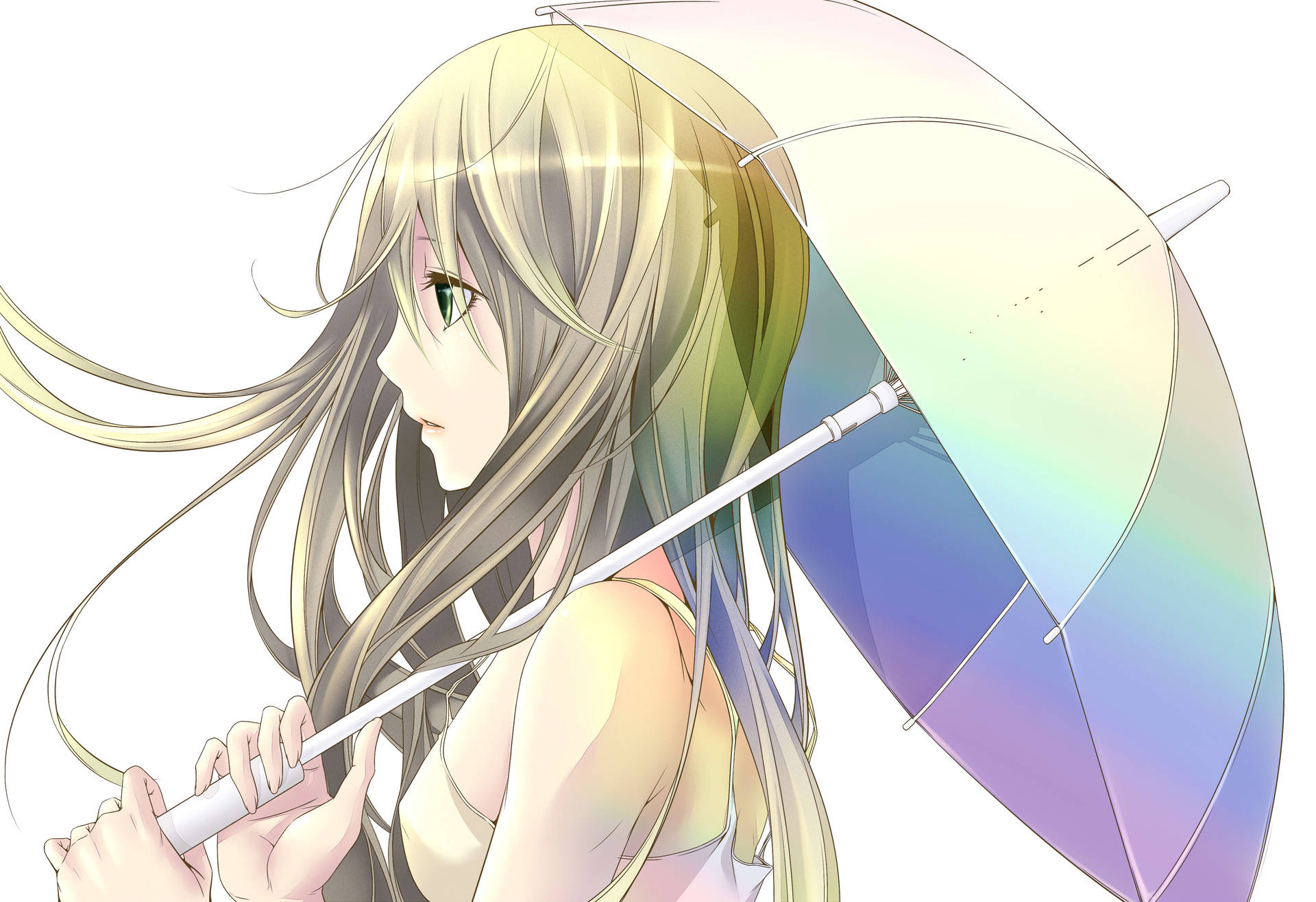 Blonde Girl Anime 4k Background