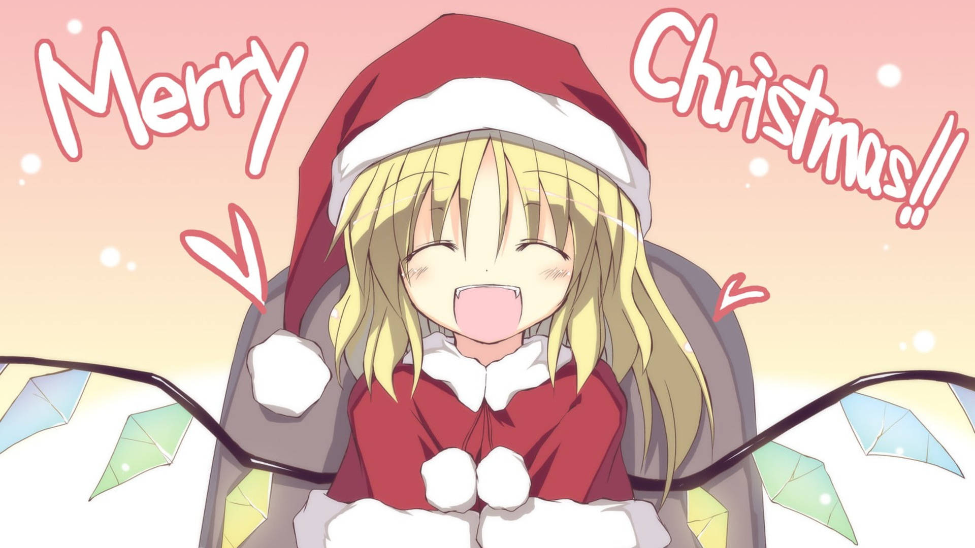 Blonde Girl Anime Christmas Background