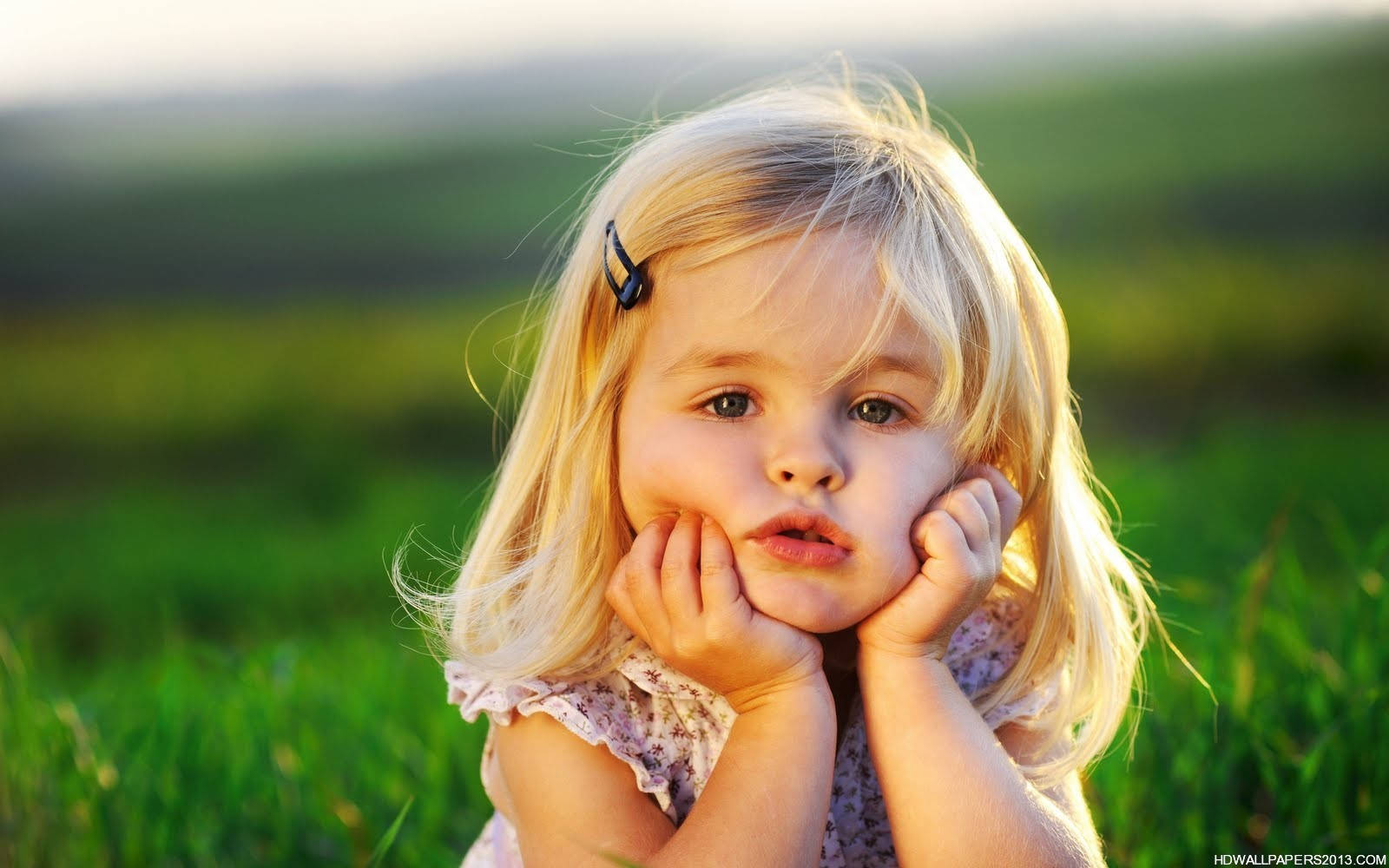 Blonde Girl Child With Sunlight Background