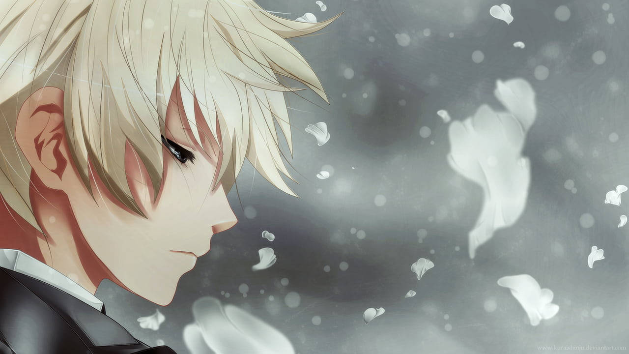 Blonde Sad Boy Anime Background