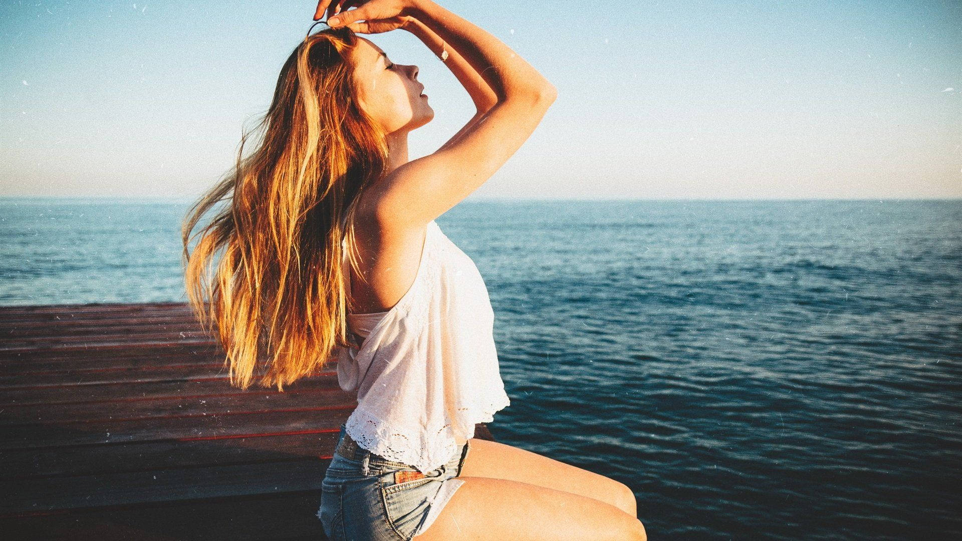 Blonde Woman Beach Vacation