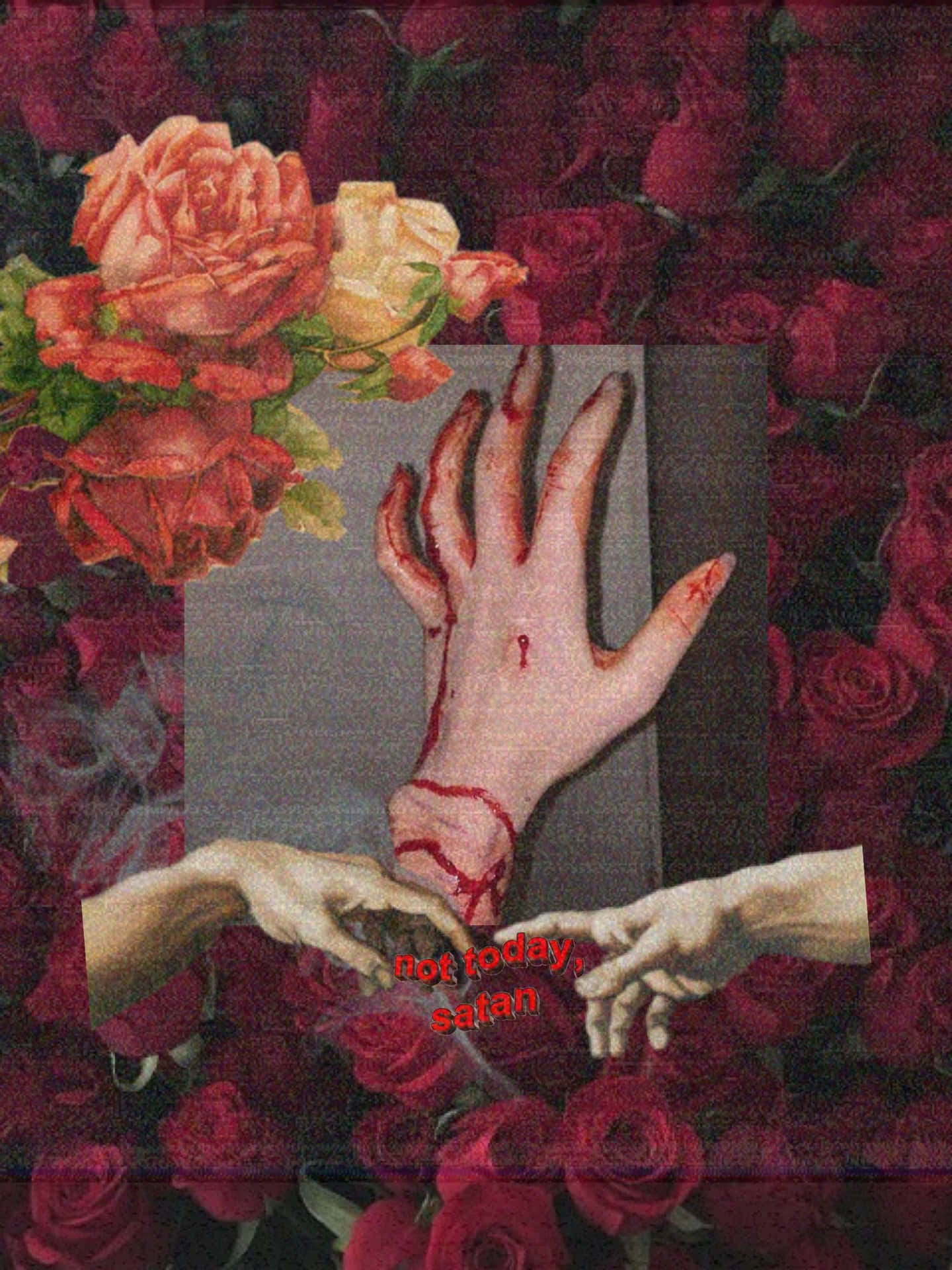 Blood Aesthetic Creepy Hands Flowers