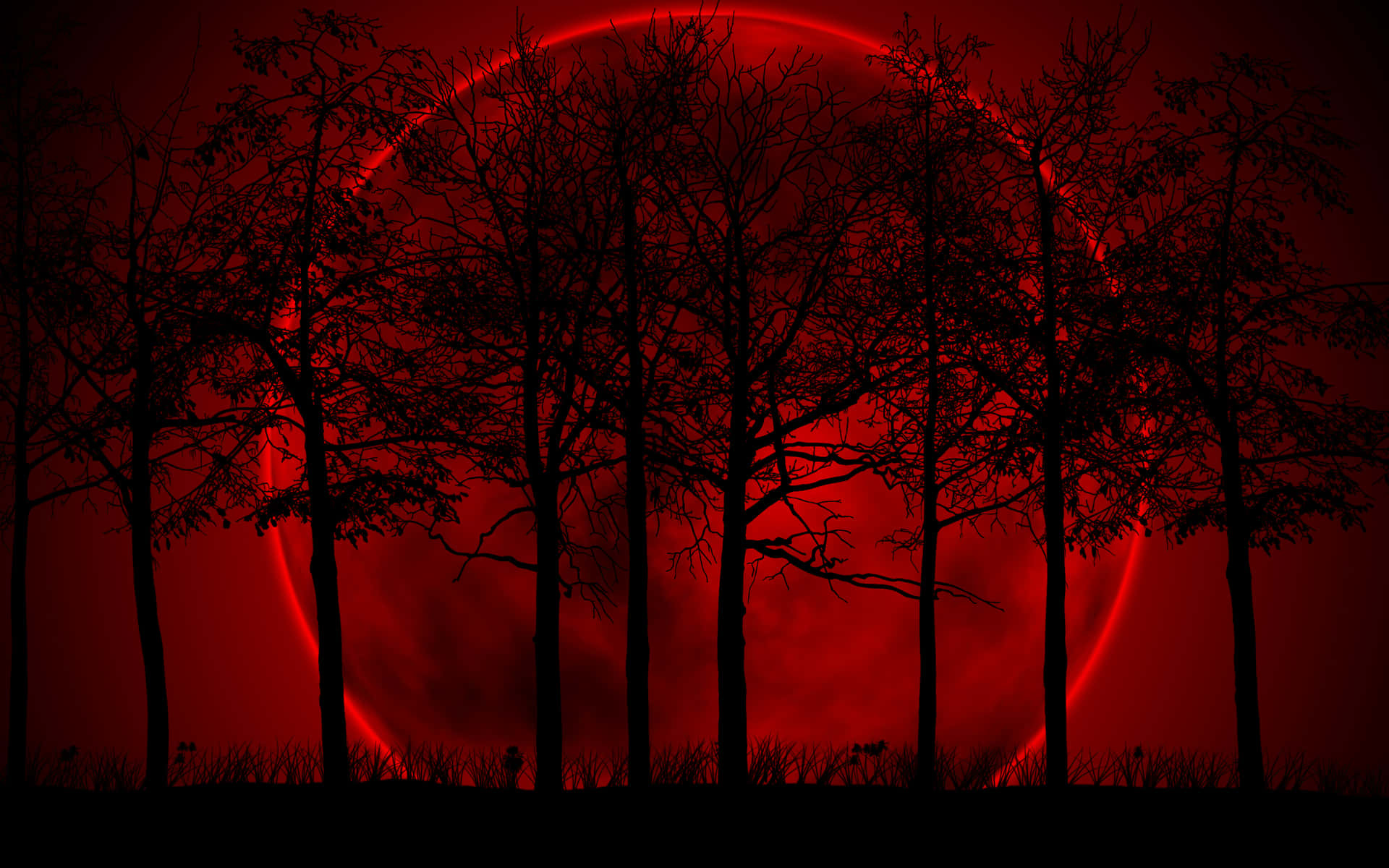 Blood Aesthetic Moon Forest