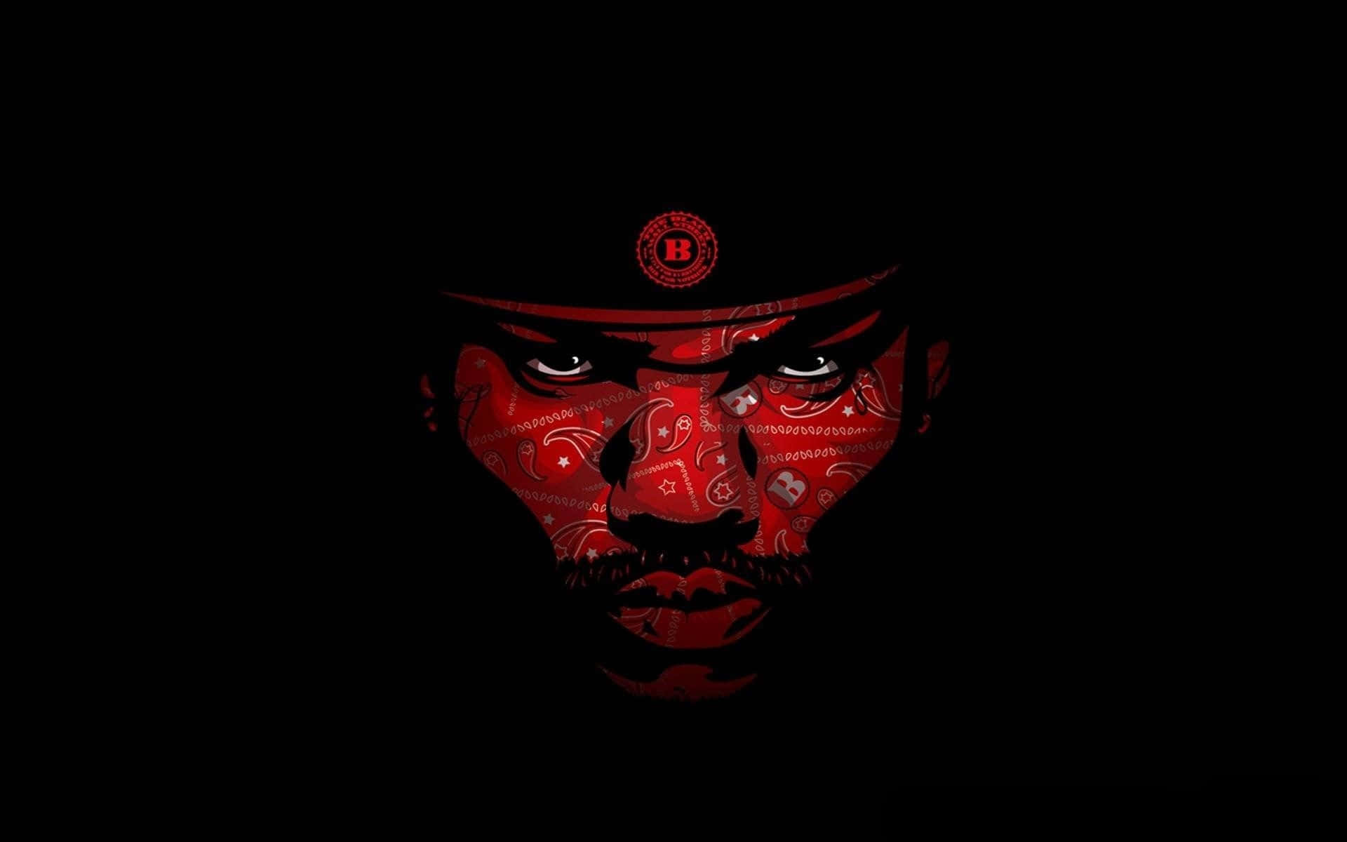 Blood Gang Black Man Portrait Background