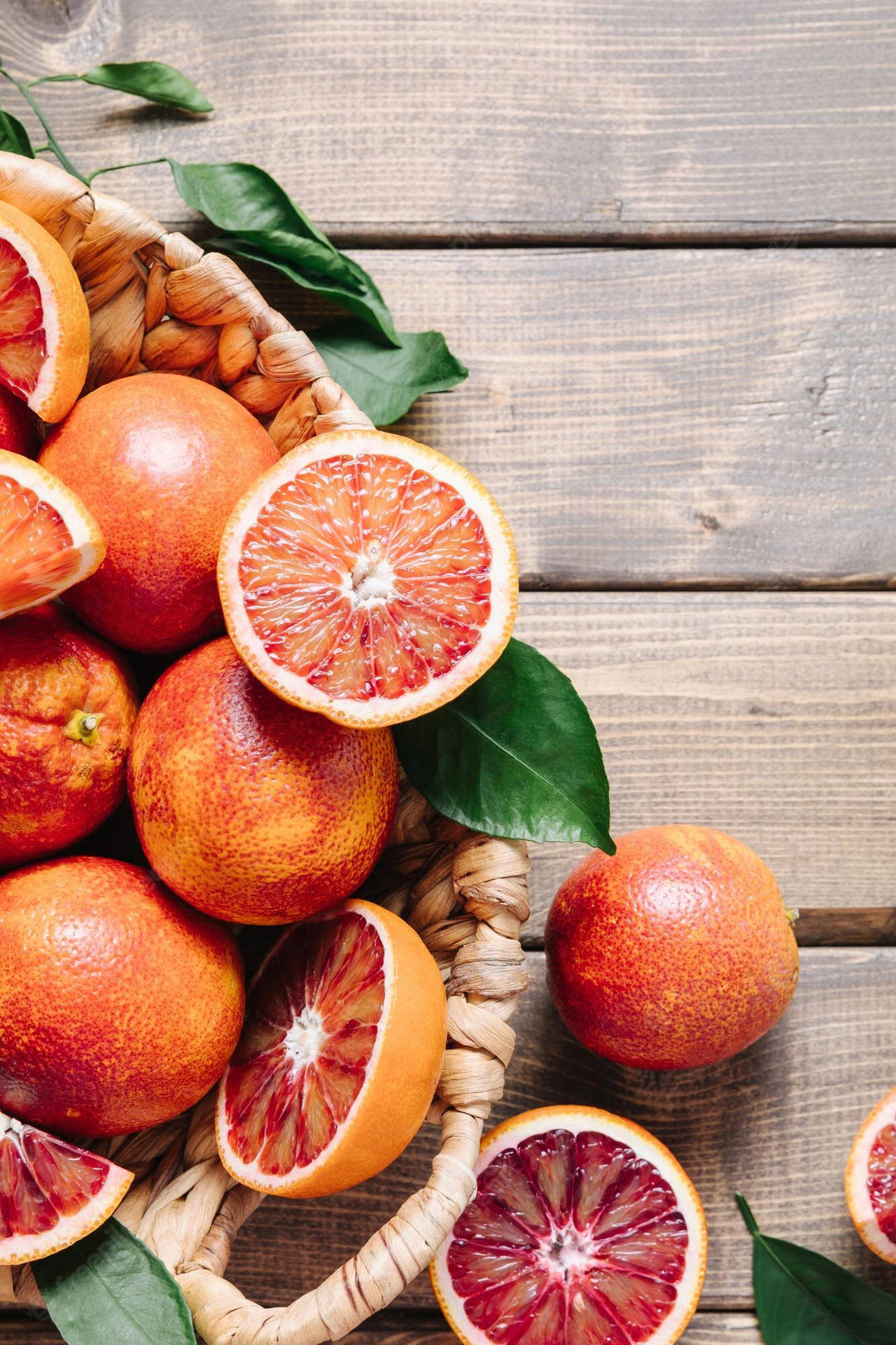 Blood Orange Citrus Fruit Basket Background