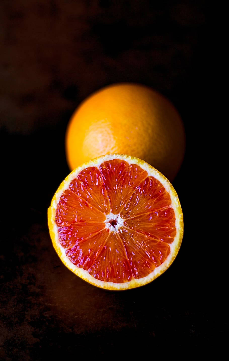 Blood Orange Citrus Fruit Dark Aesthetic Background