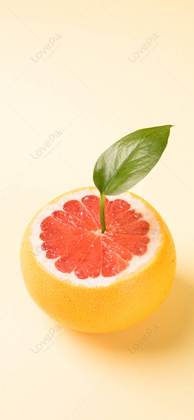 Blood Orange Citrus Fruit Leaf Background