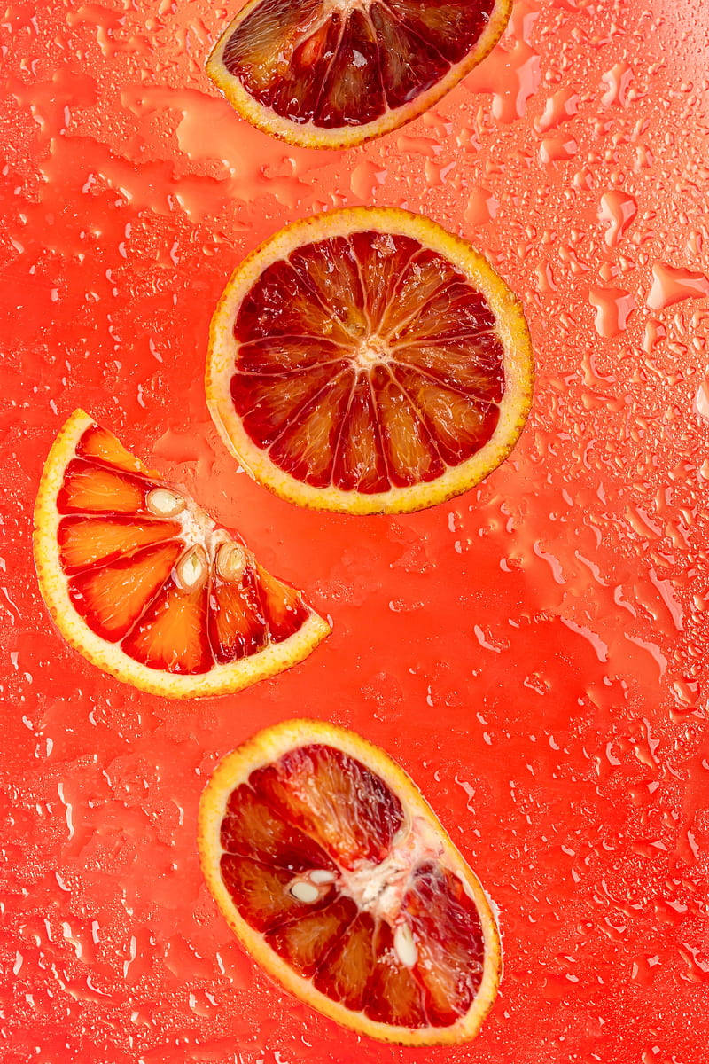 Blood Orange Citrus Fruit Red Background