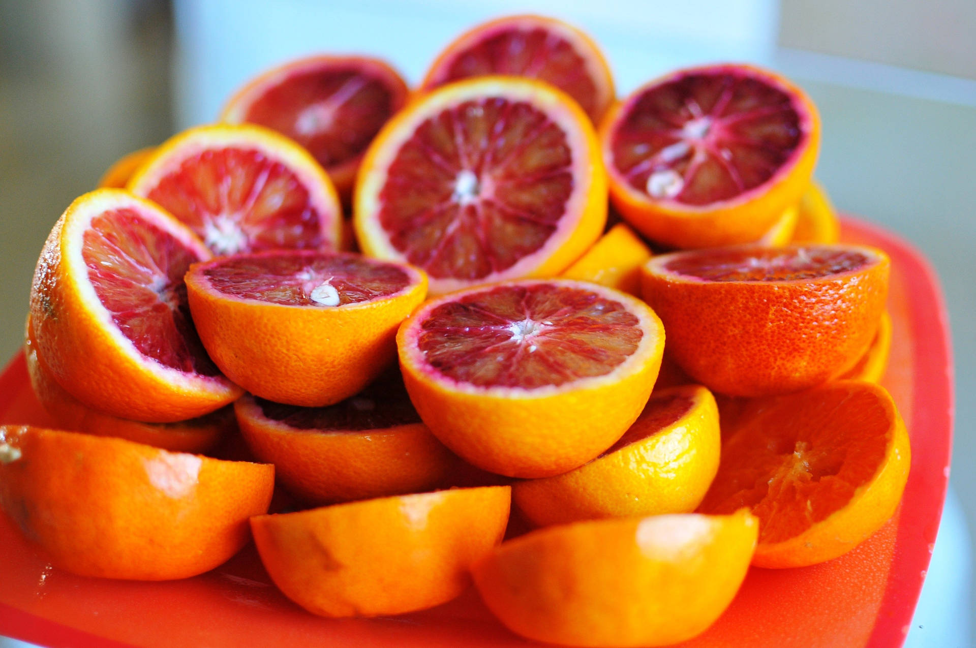 Blood Orange Citrus Fruits Slice Background