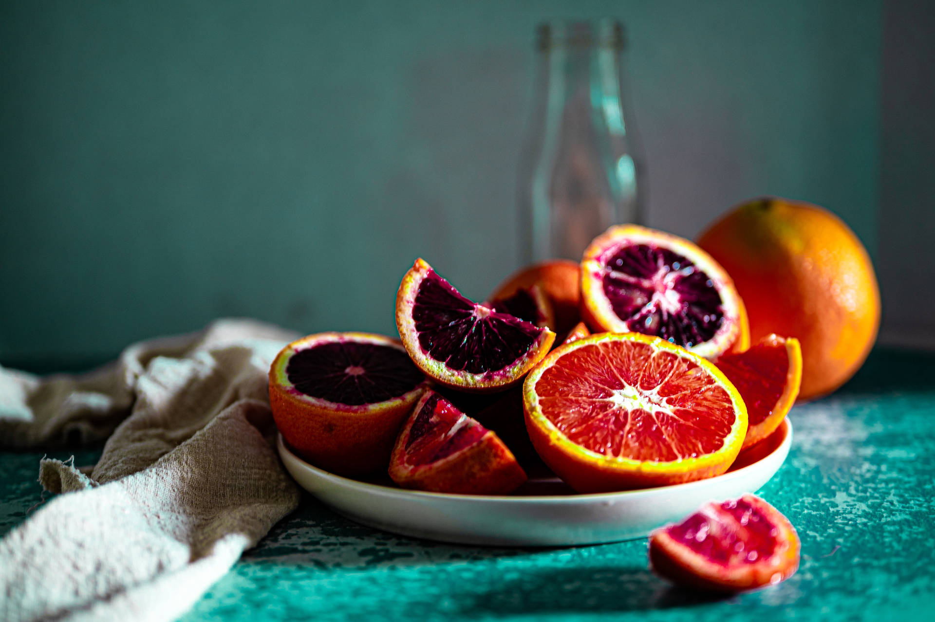 Blood Orange Citrus Fruits Table Hdr