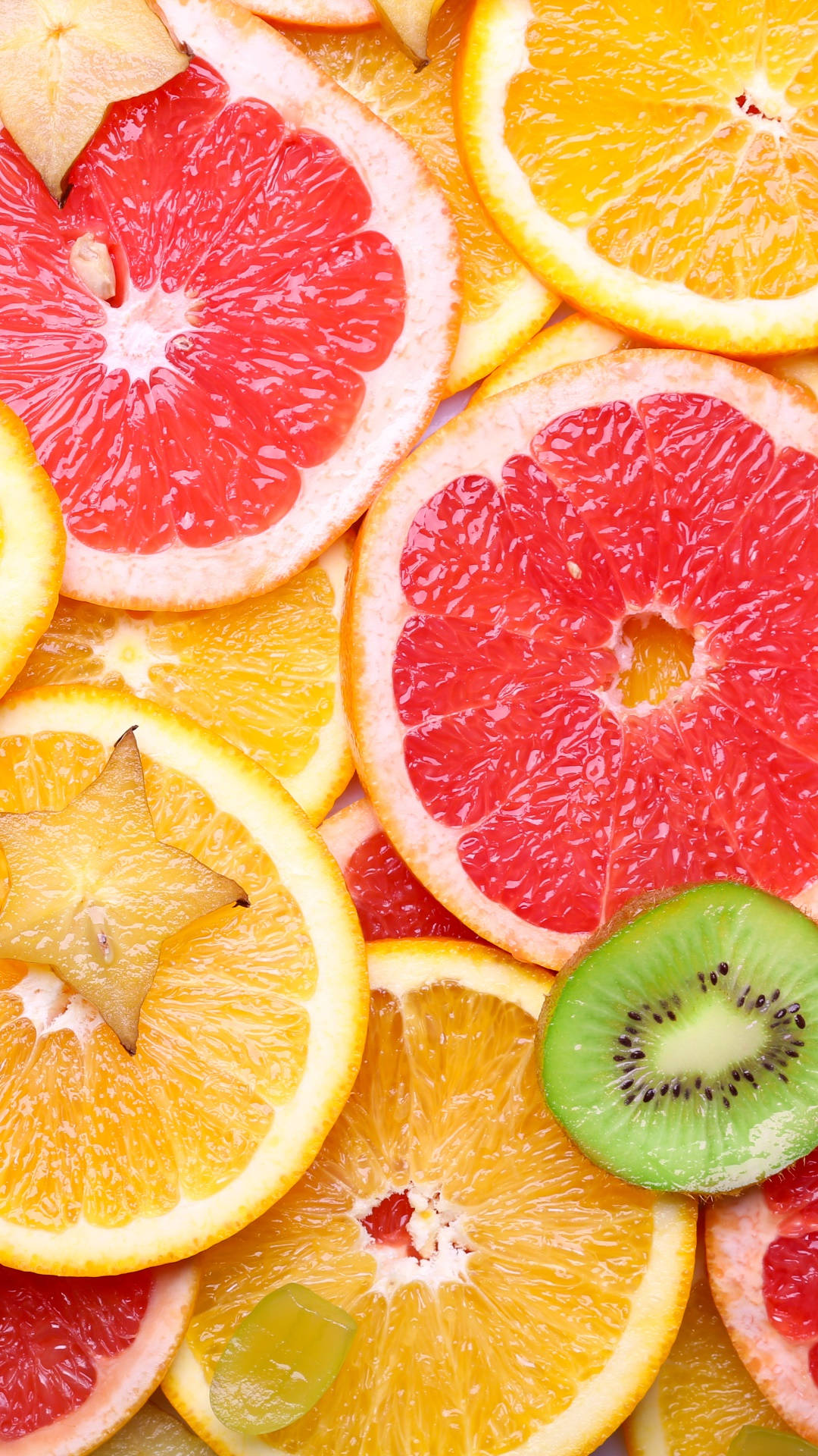 Blood Orange Kiwi Lemon Citrus Fruit Background