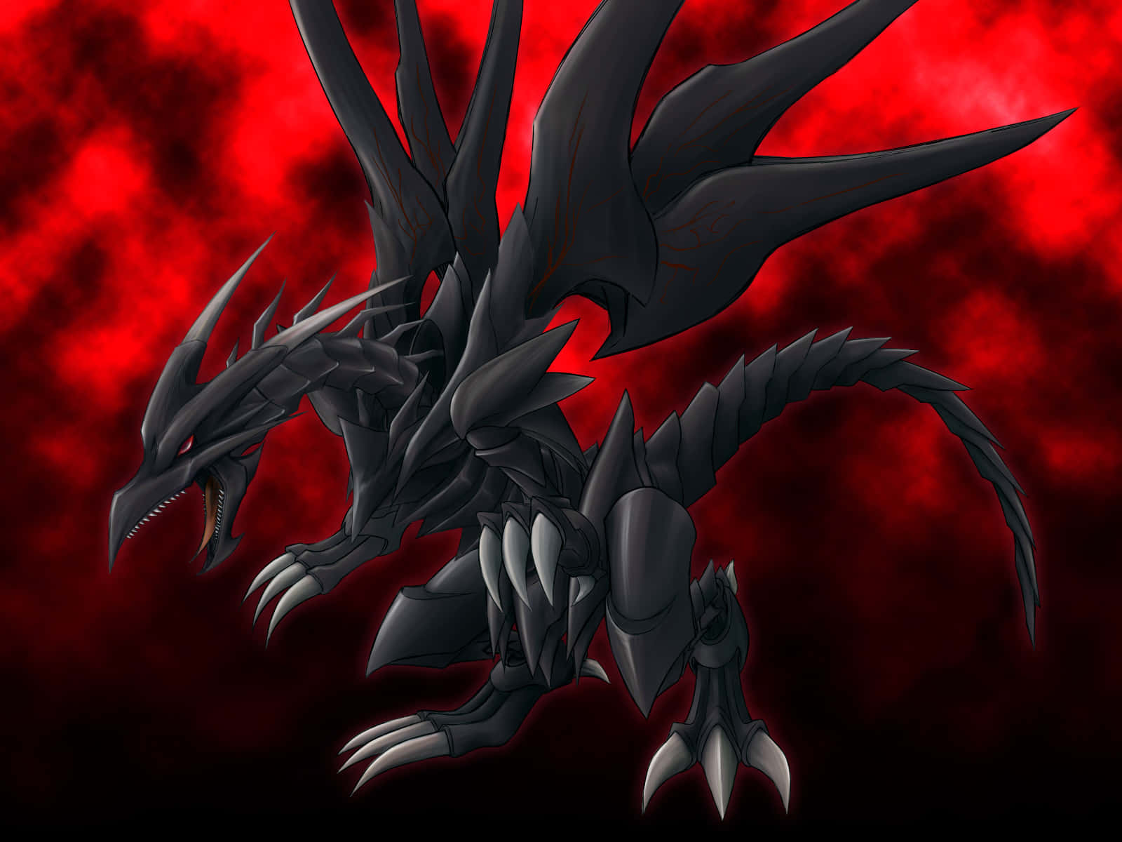 Blood Red And Black Dragon Anime Background