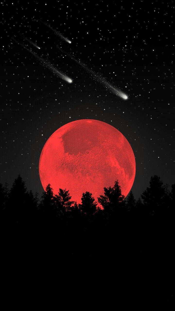 Blood Red Moon Amazing Phone Background