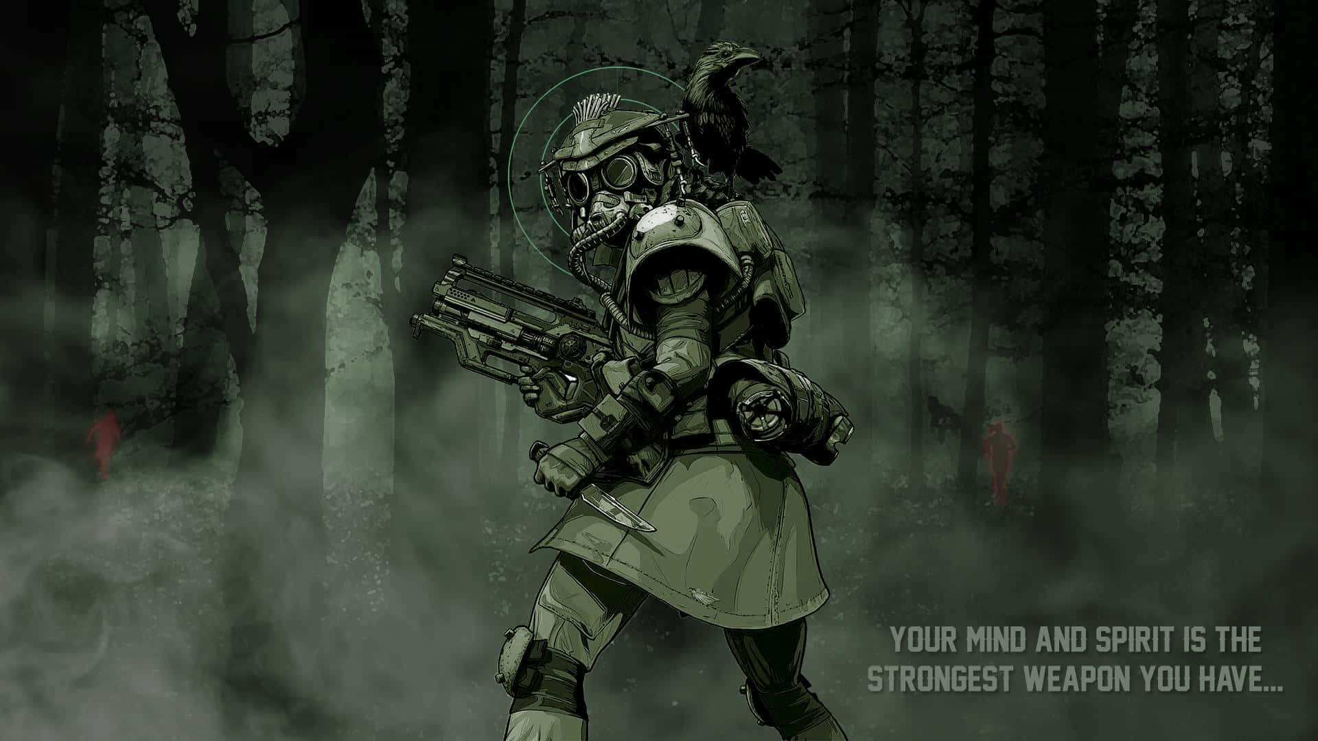 Bloodhound Charging Into The Battlefield In Apex Legends Background
