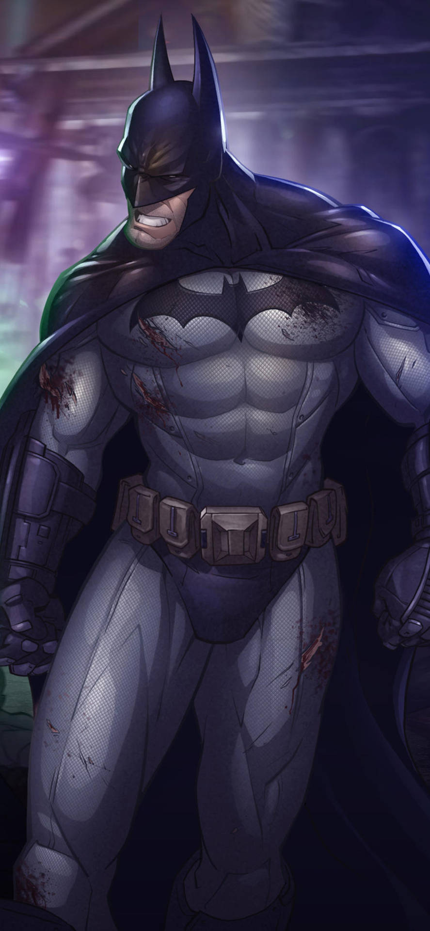 Bloodied Batman Arkham Iphone Background