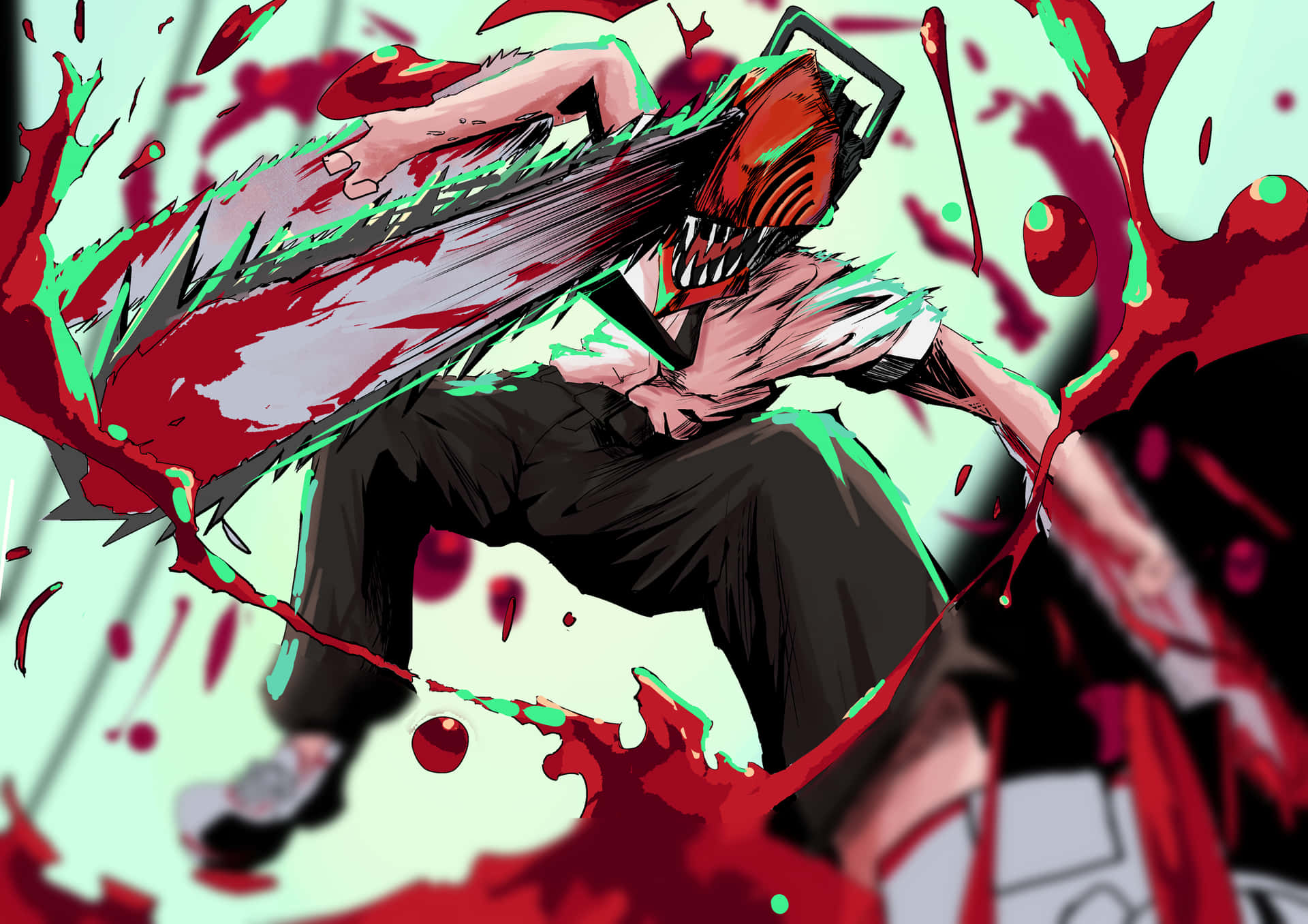 Bloodied Chainsaw Man Pfp Background