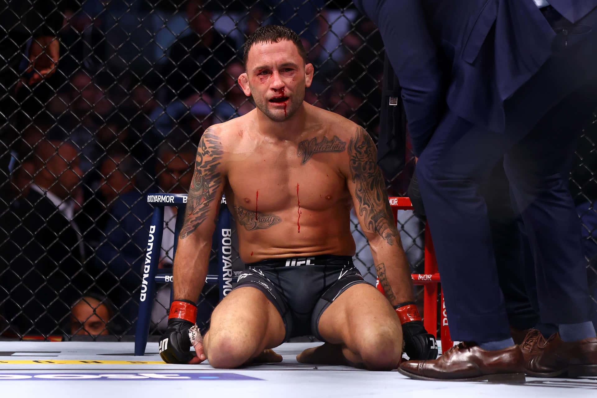 Bloody American Ufc Fighter Frankie Edgar At Ufc 268 Background