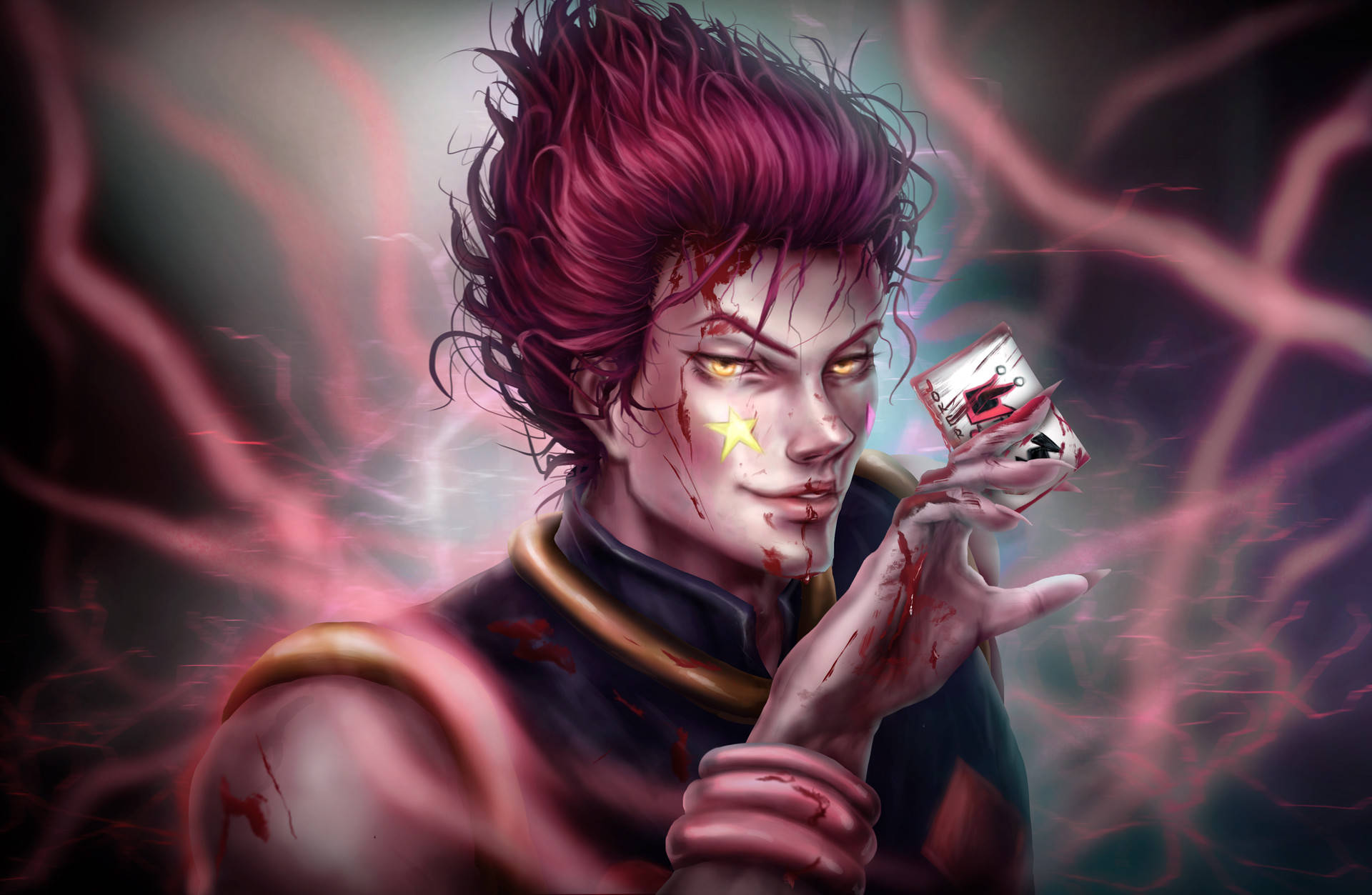 Bloody Card Player Hisoka Background