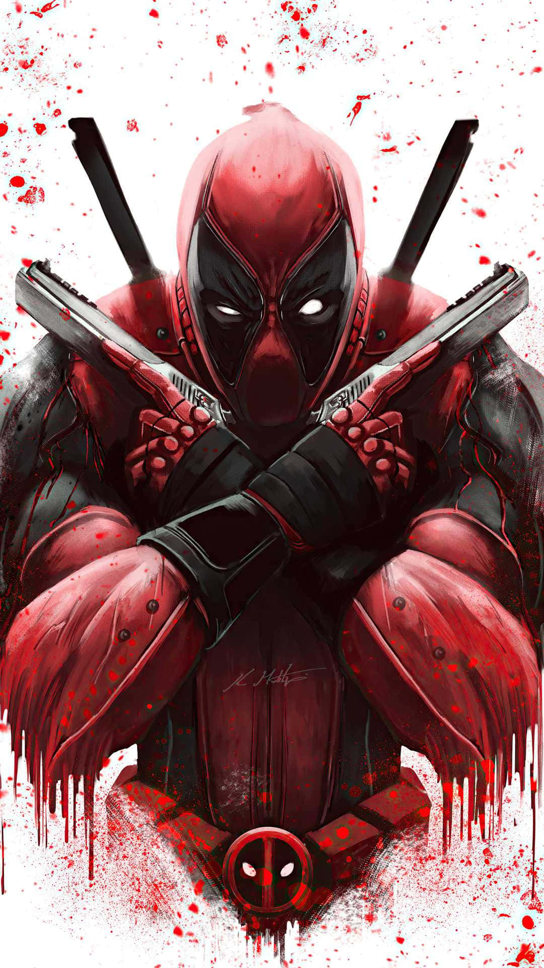 Bloody Deadpool Logo Phone Background