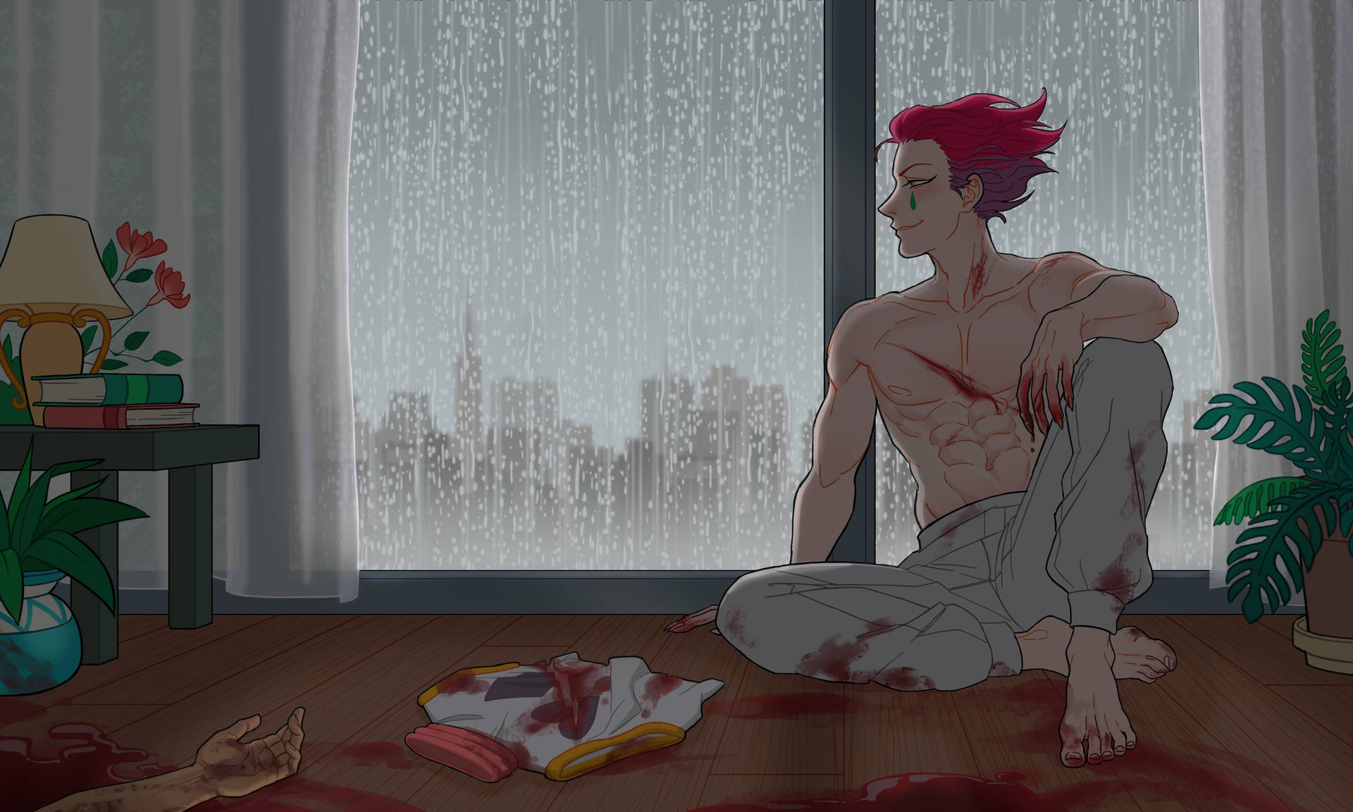 Bloody Hisoka In Rainy Day