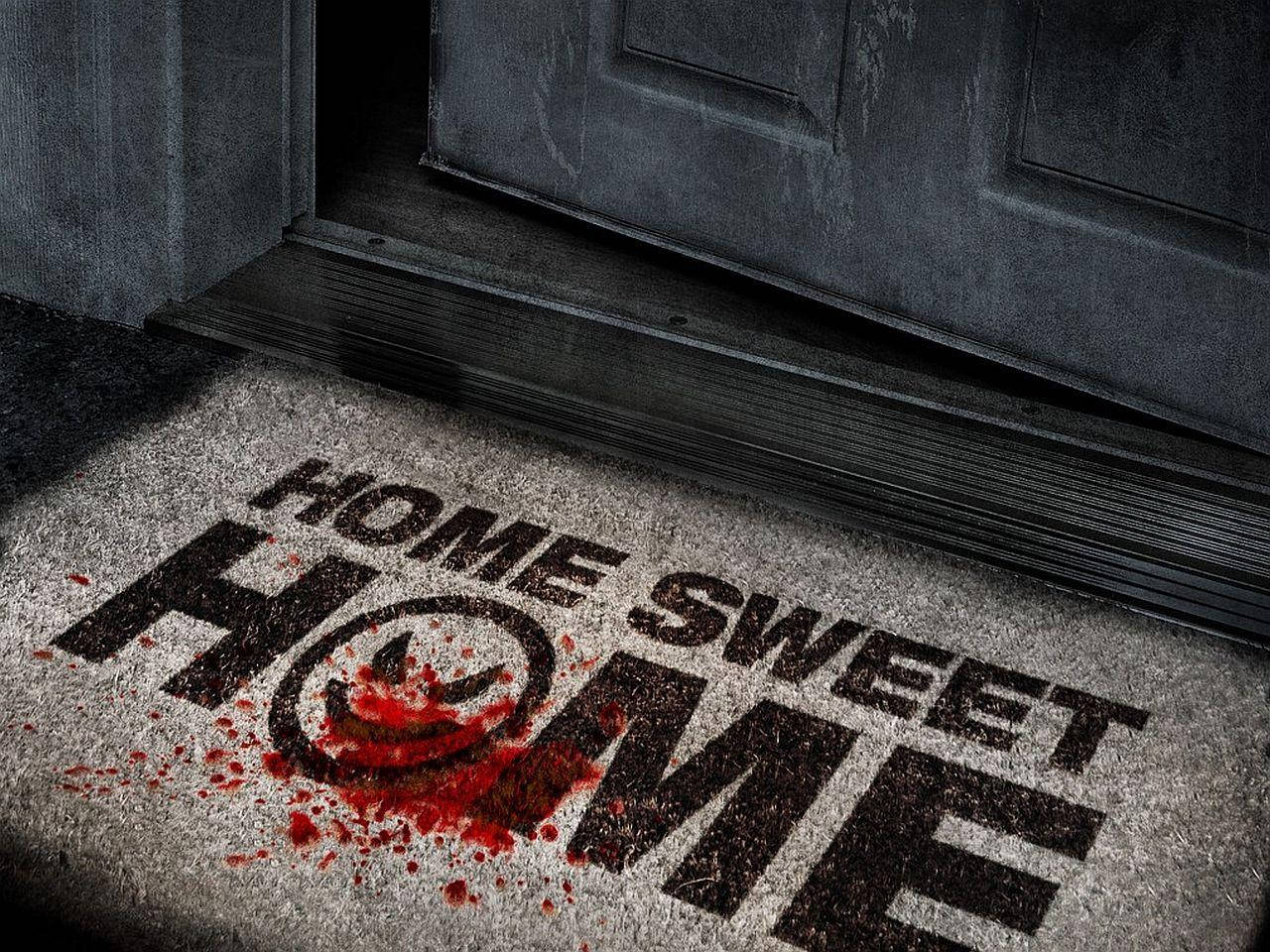 Bloody Home Sweet Home Door Mat Background