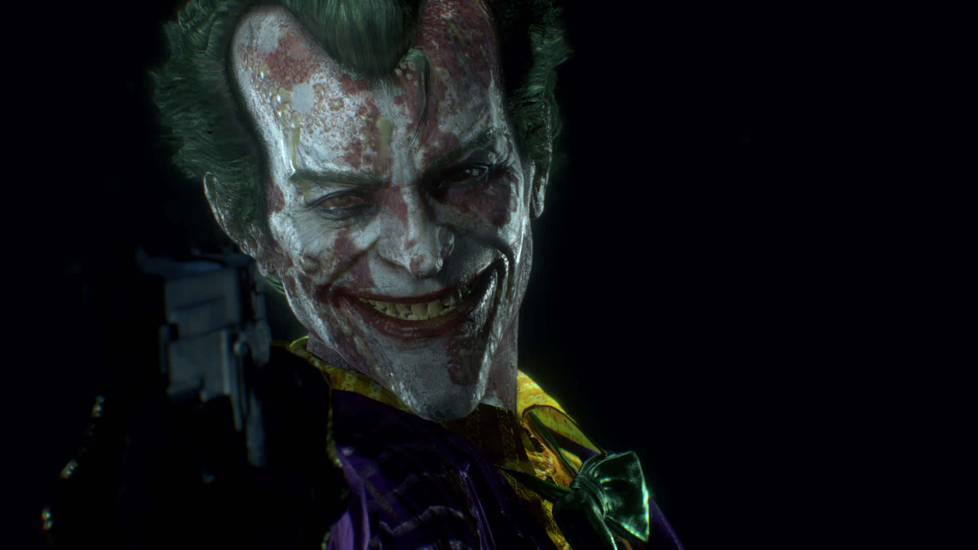 Bloody Joker Pfp With Gun Background