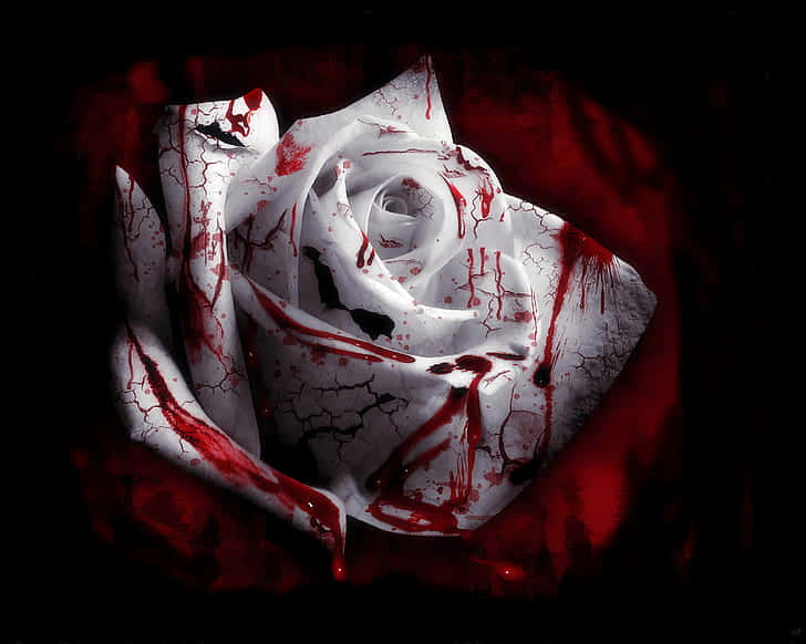 Bloody Red And White Roses Background