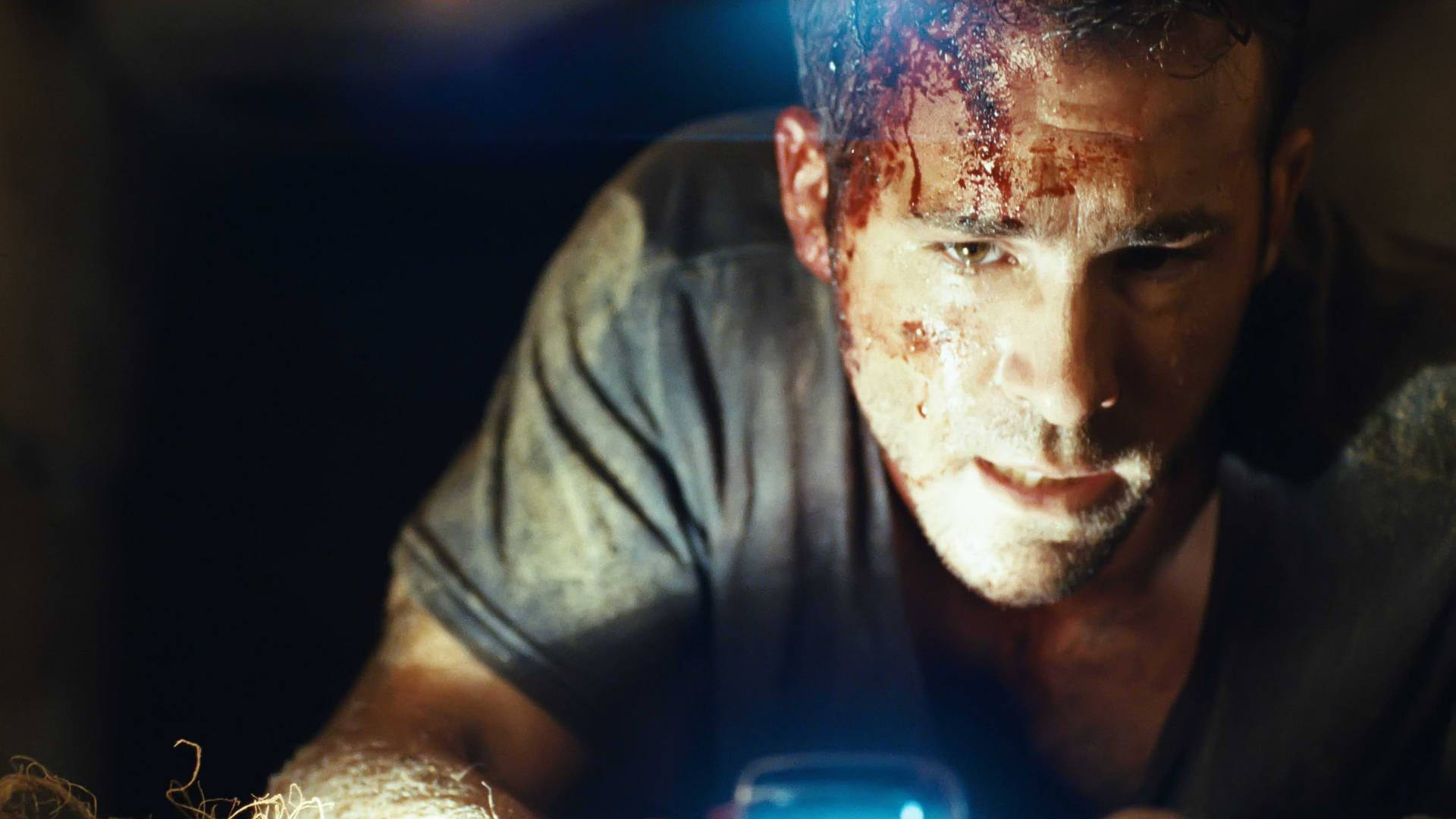 Bloody Ryan Reynolds Buried Movie Background