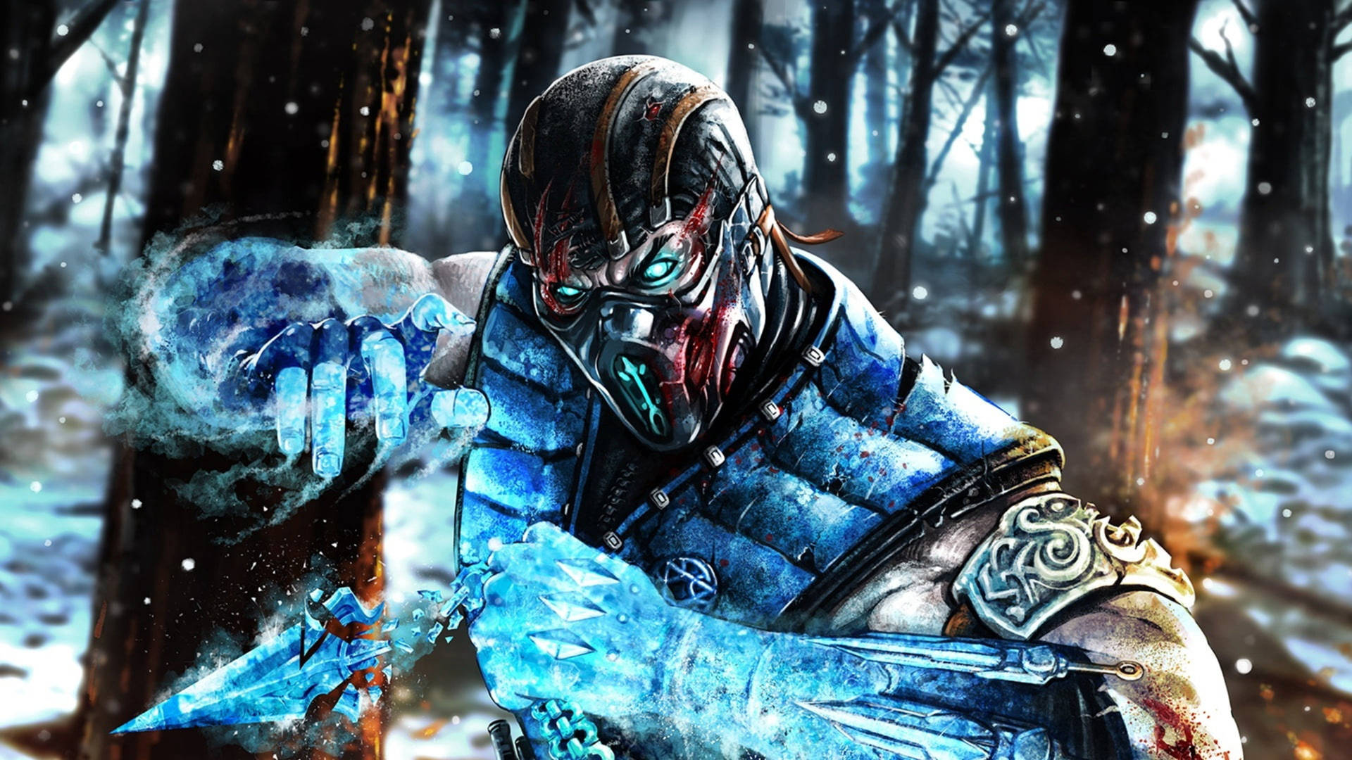 Bloody Sub-zero In Forest Background
