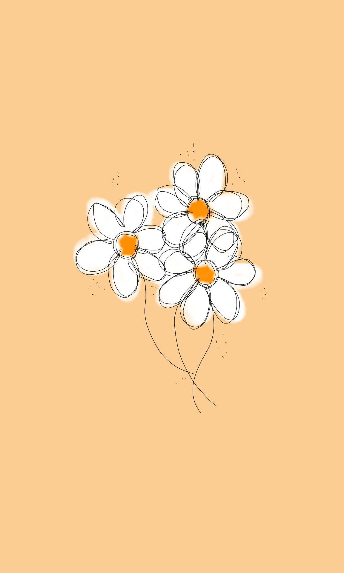 Blooming Pure Serenity: A White Daisy Illustration Background