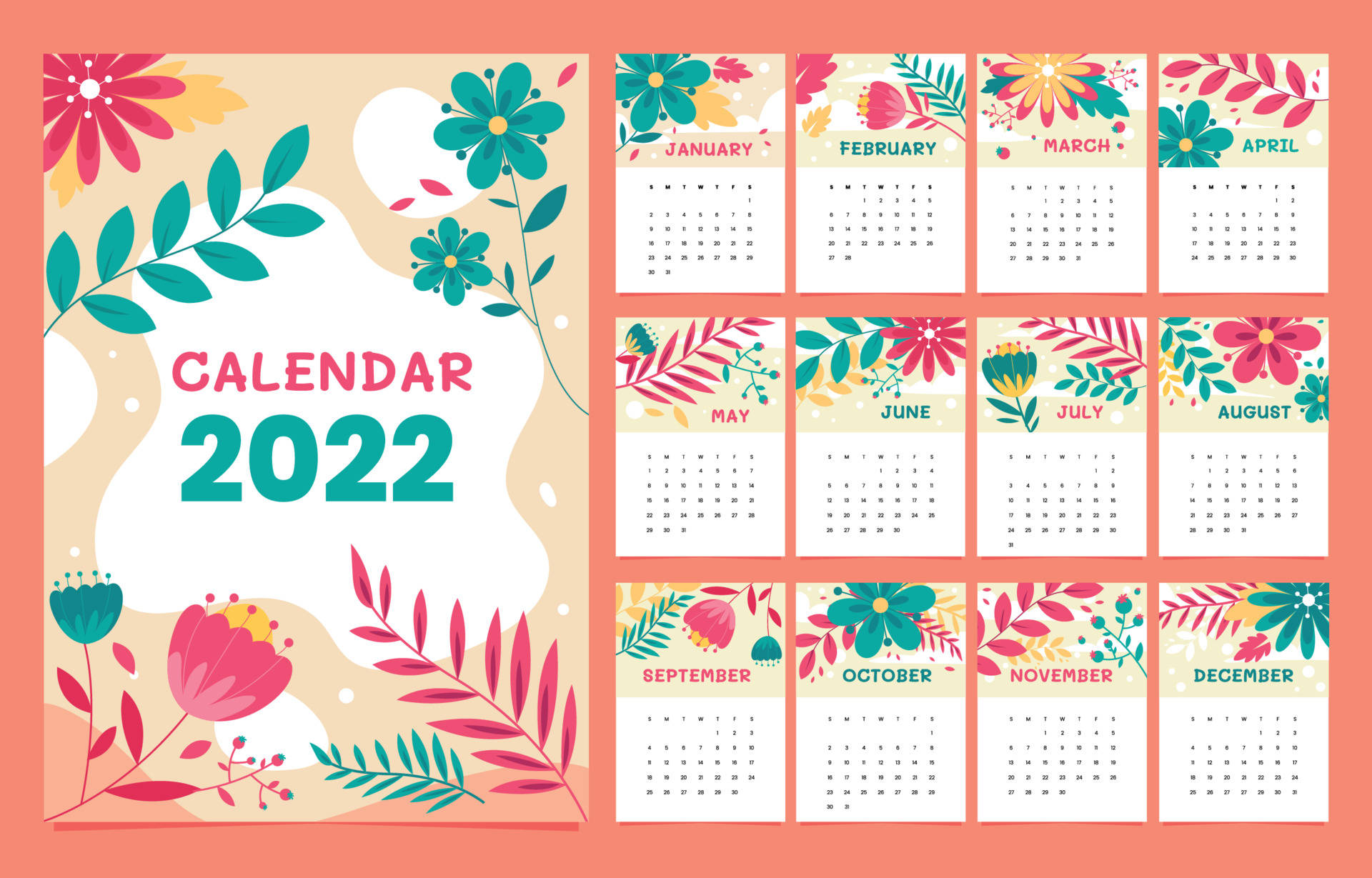 Blossom 2022 Calendar Background