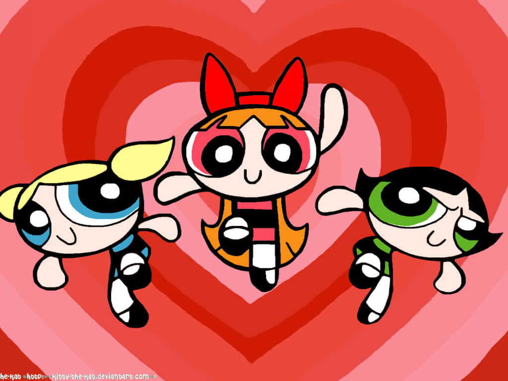 Blossom, Bubbles, And Buttercup Show How Love Conquers All. Background