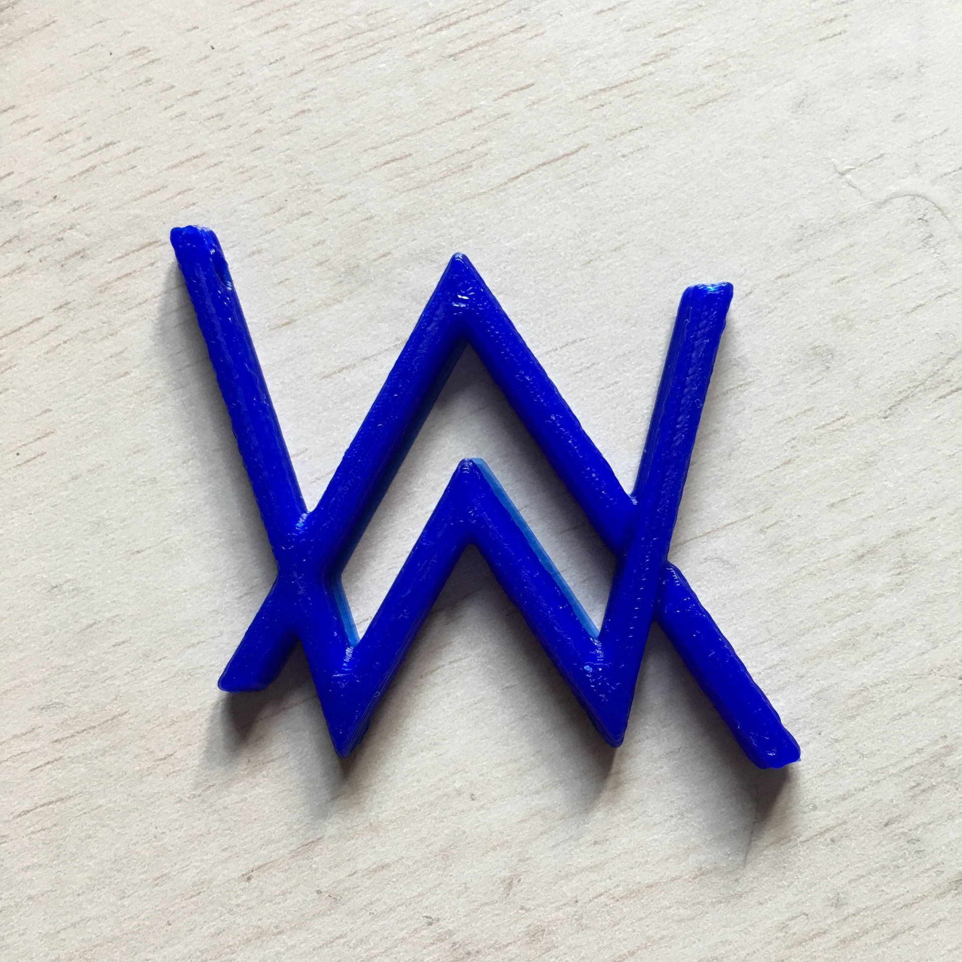 Blue 3d Alan Walker Logo Background