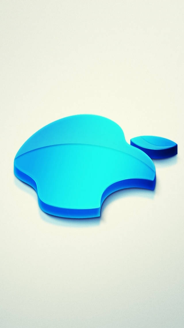 Blue 3d Apple Iphone Logo Background
