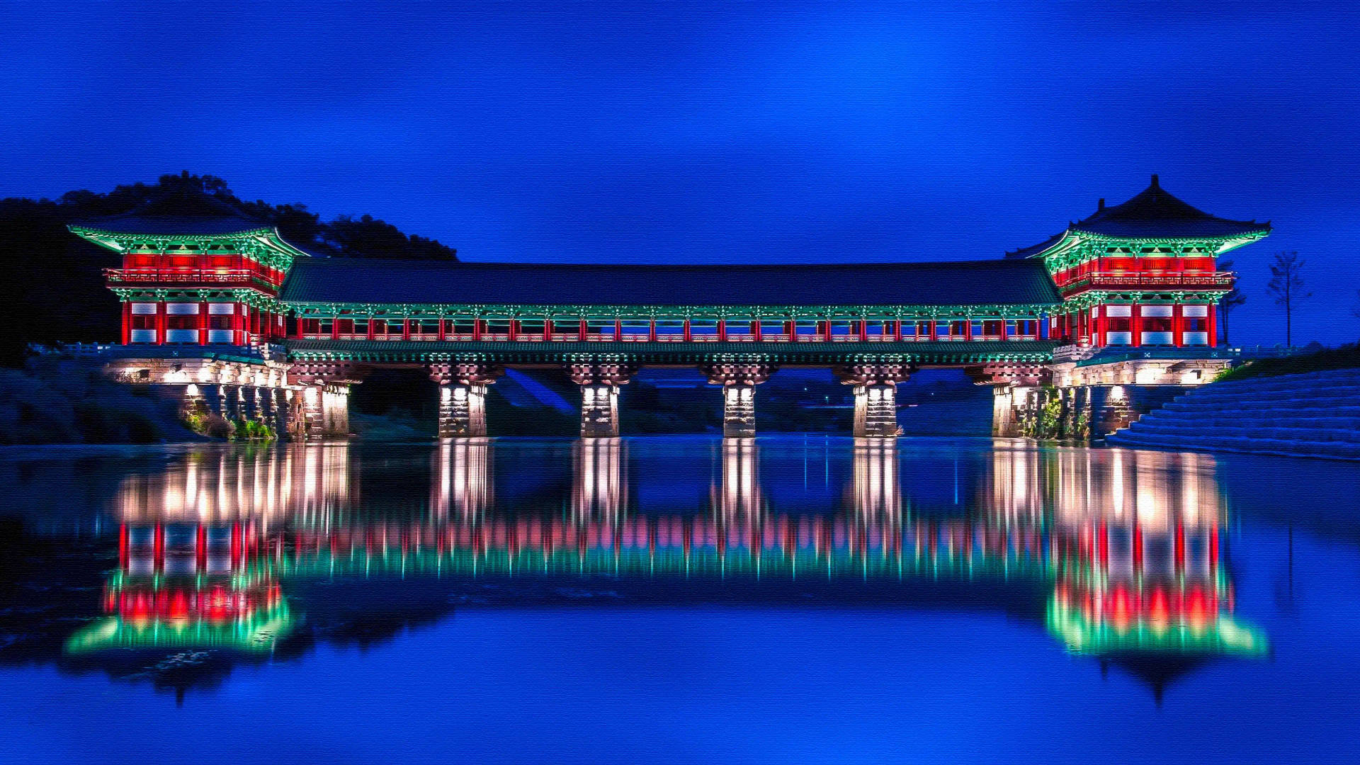 Blue 4k Korean Bridge Background