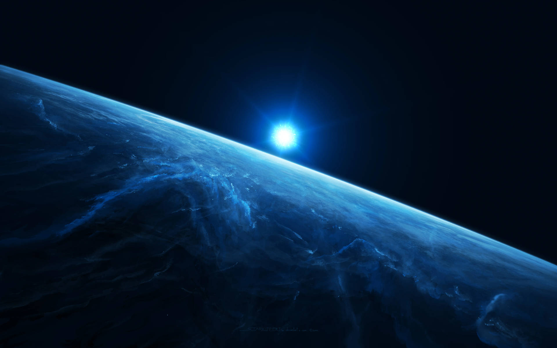 Blue 4k Neutron Star Background