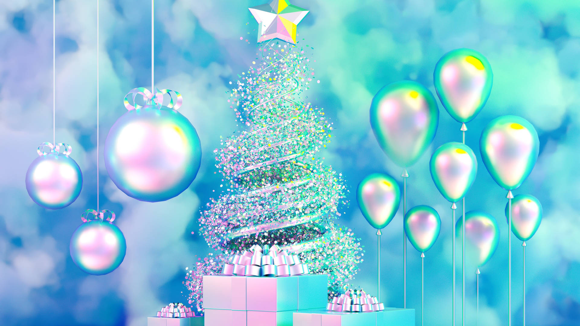 Blue 4k Ultra Hd Christmas Tree Background