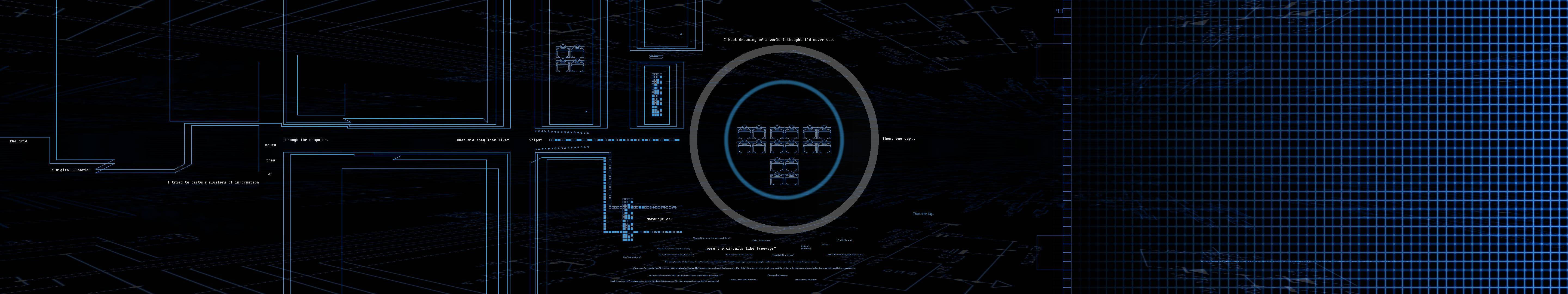 Blue Abstract Circuits Three Screen