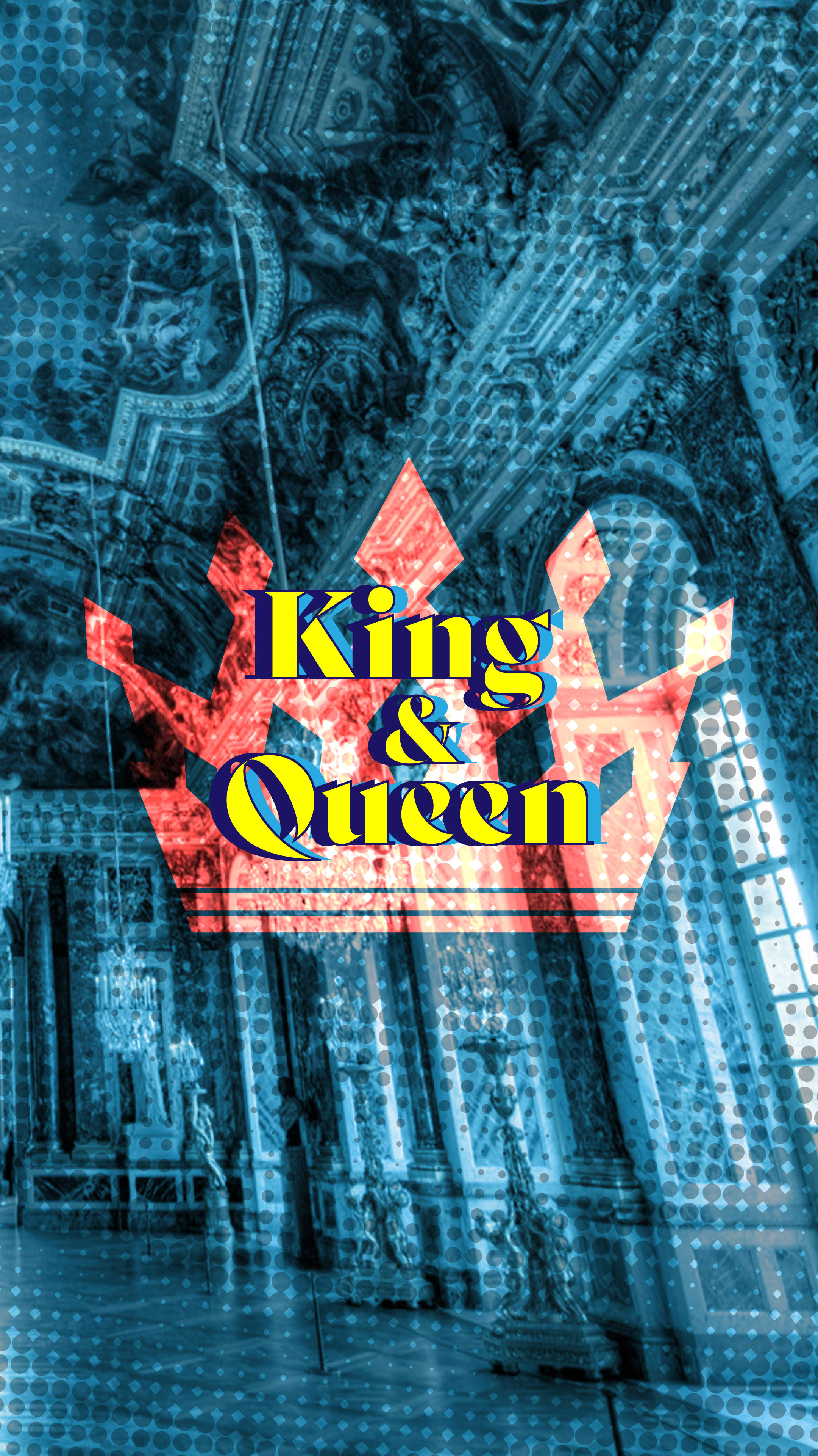 Blue Abstract King And Queen Background