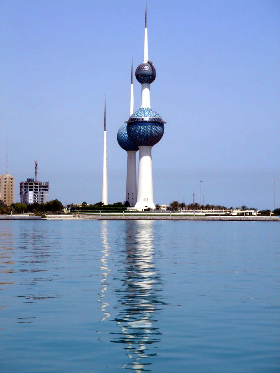 Blue Aesthetic Architecture Kuwait Towers Background