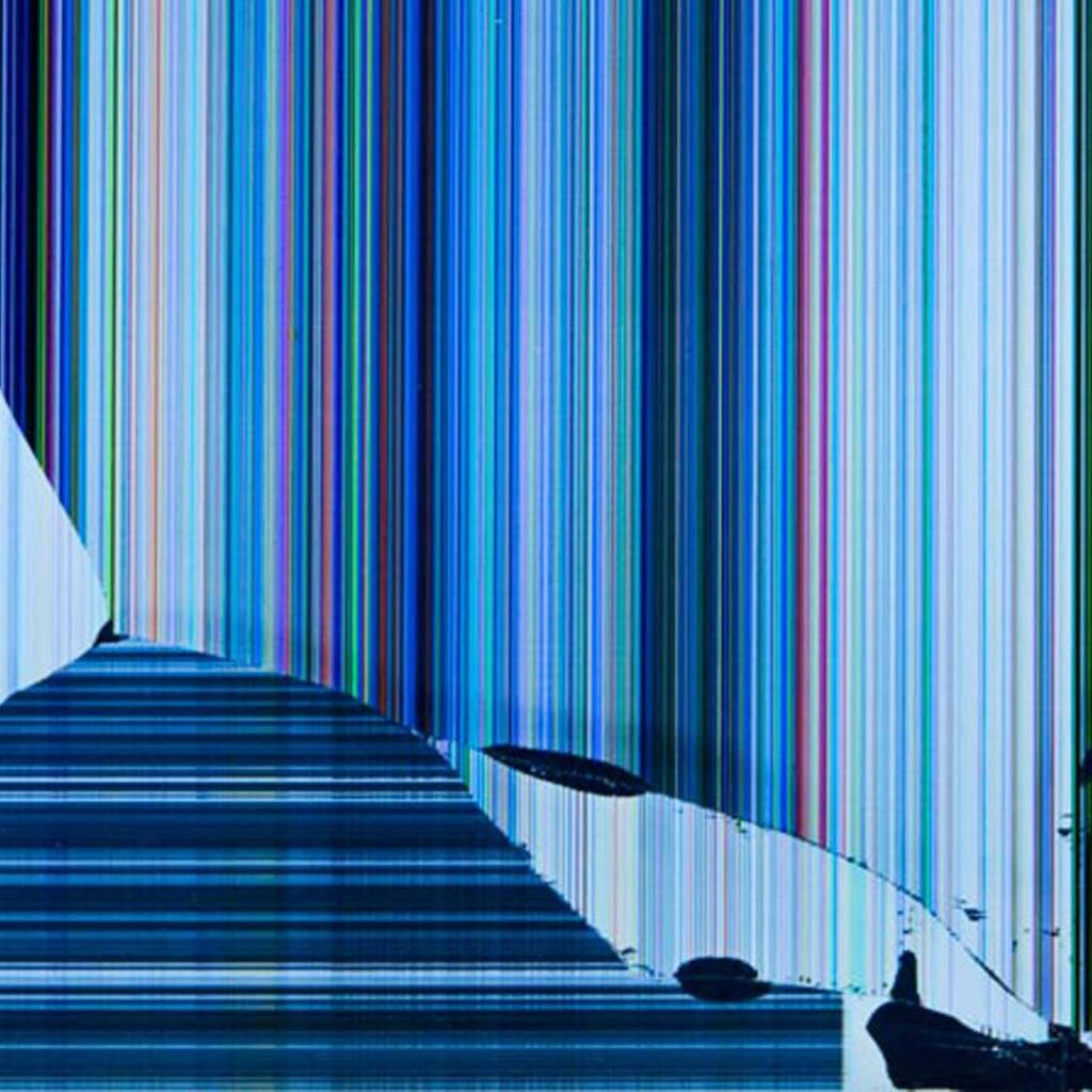 Blue Aesthetic Broken Screen Lines Background