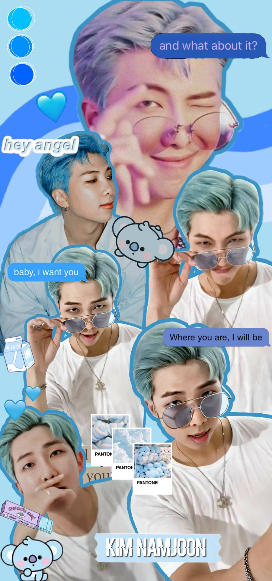 Blue Aesthetic Bts Rm Cute Background