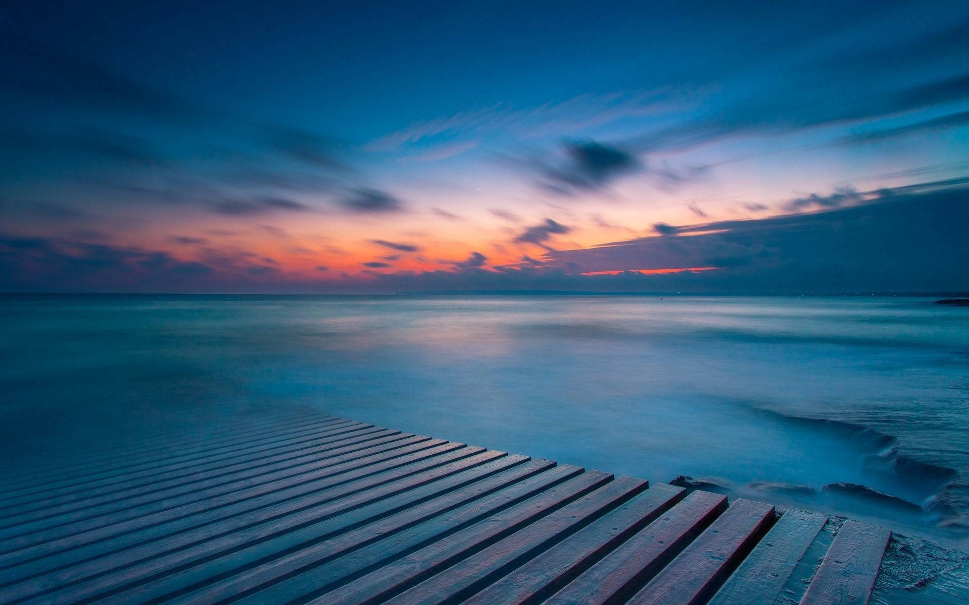 Blue Aesthetic Cloud During Golden Hour Background