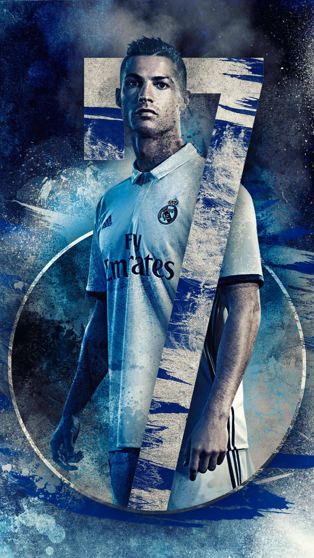 Blue Aesthetic Cristiano Ronaldo Cool Digital Art Background