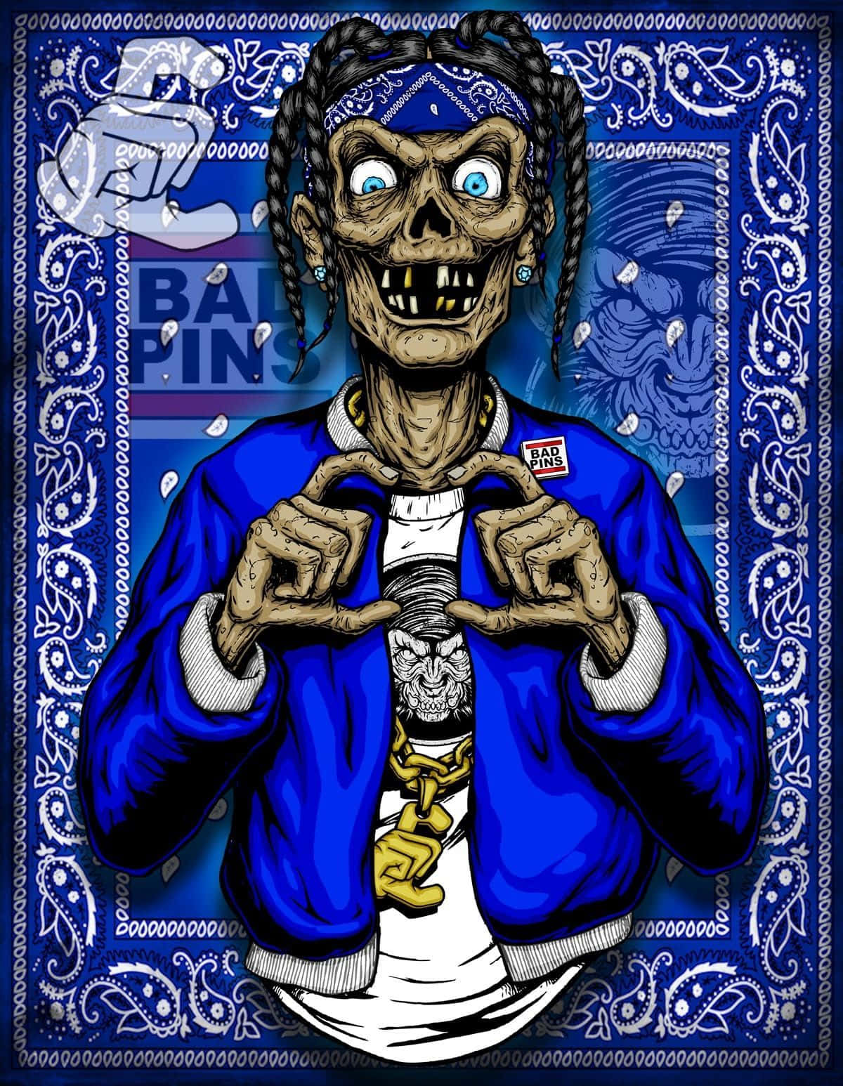 Blue Aesthetic Dope Gangster