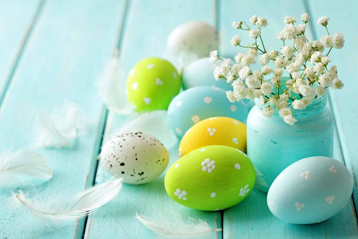 Blue Aesthetic Easter Decoration Background